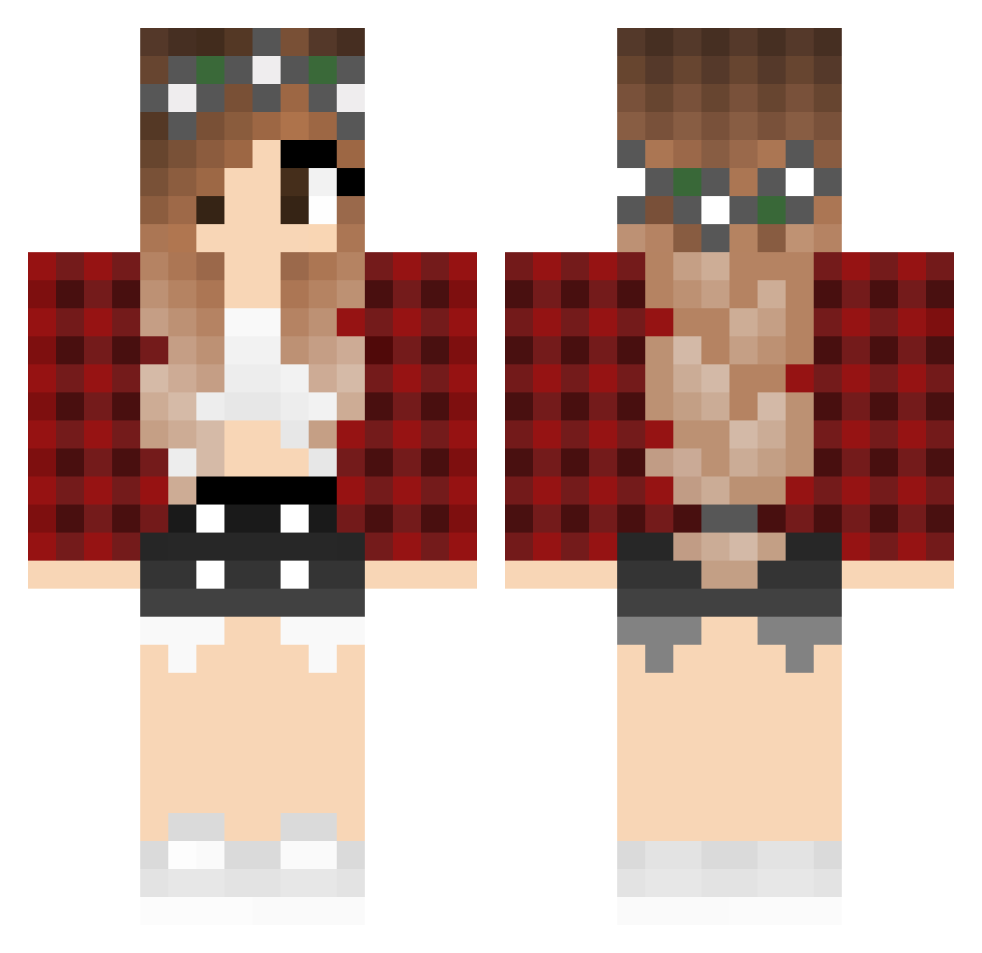 Resaviert Minecraft skin, front and back view