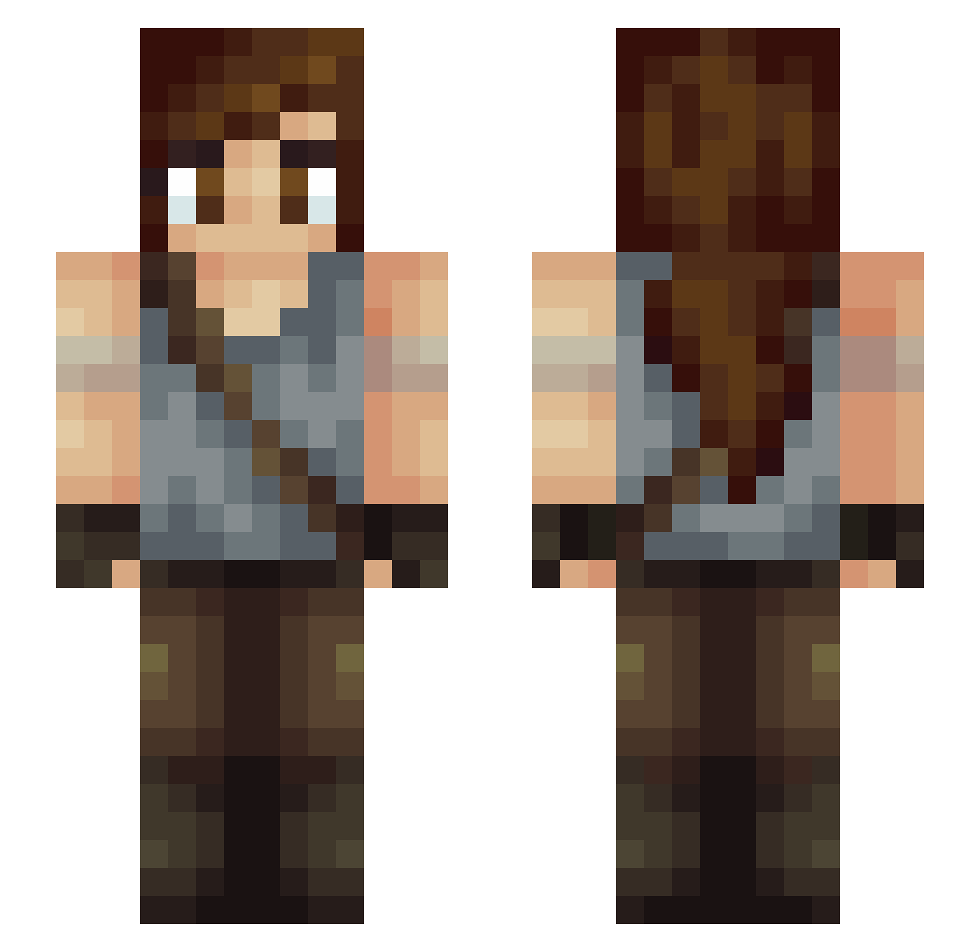 mxungx Minecraft skin, front and back view
