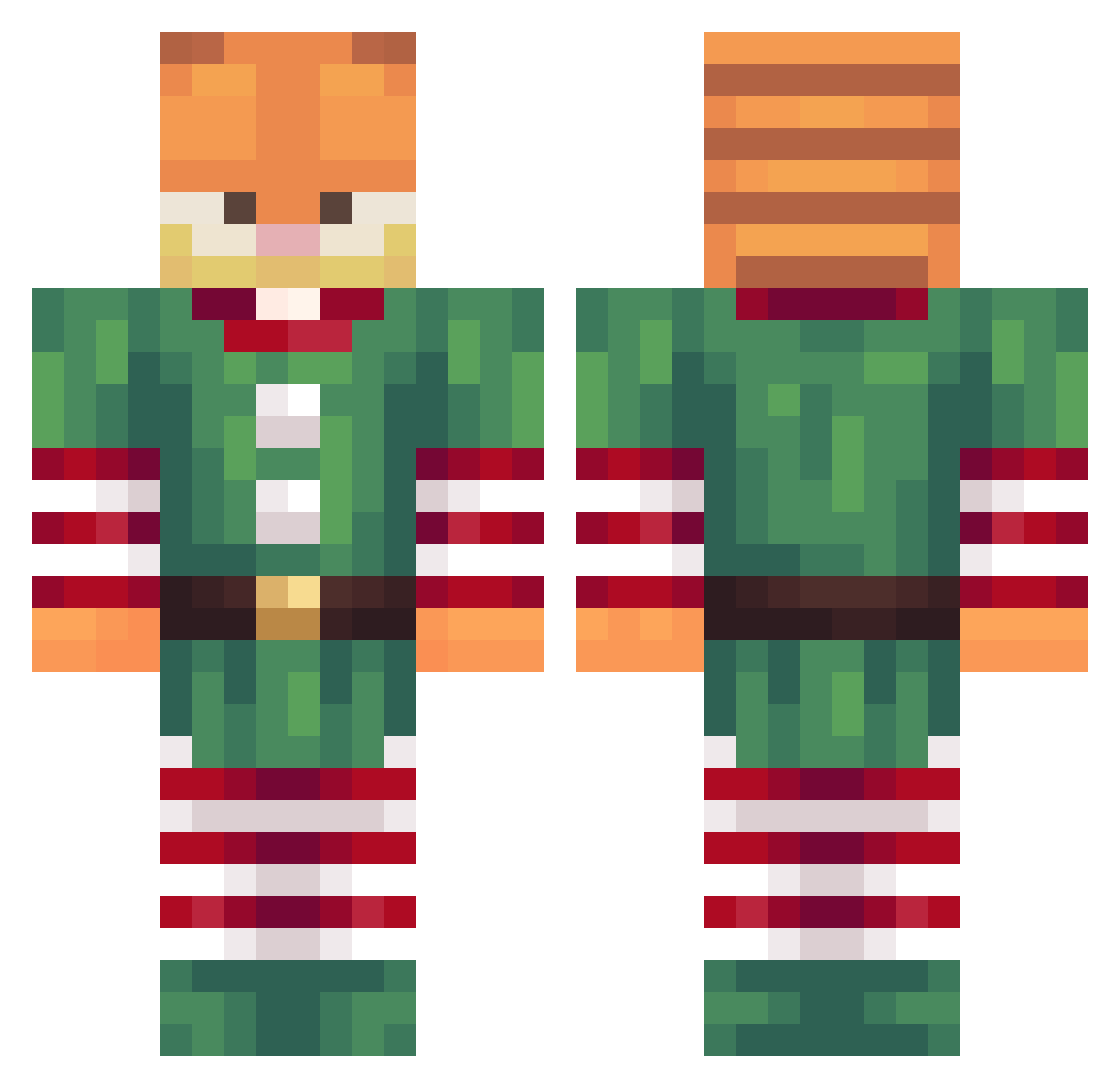 GarfieldsToeNai1 Minecraft skin, front and back view
