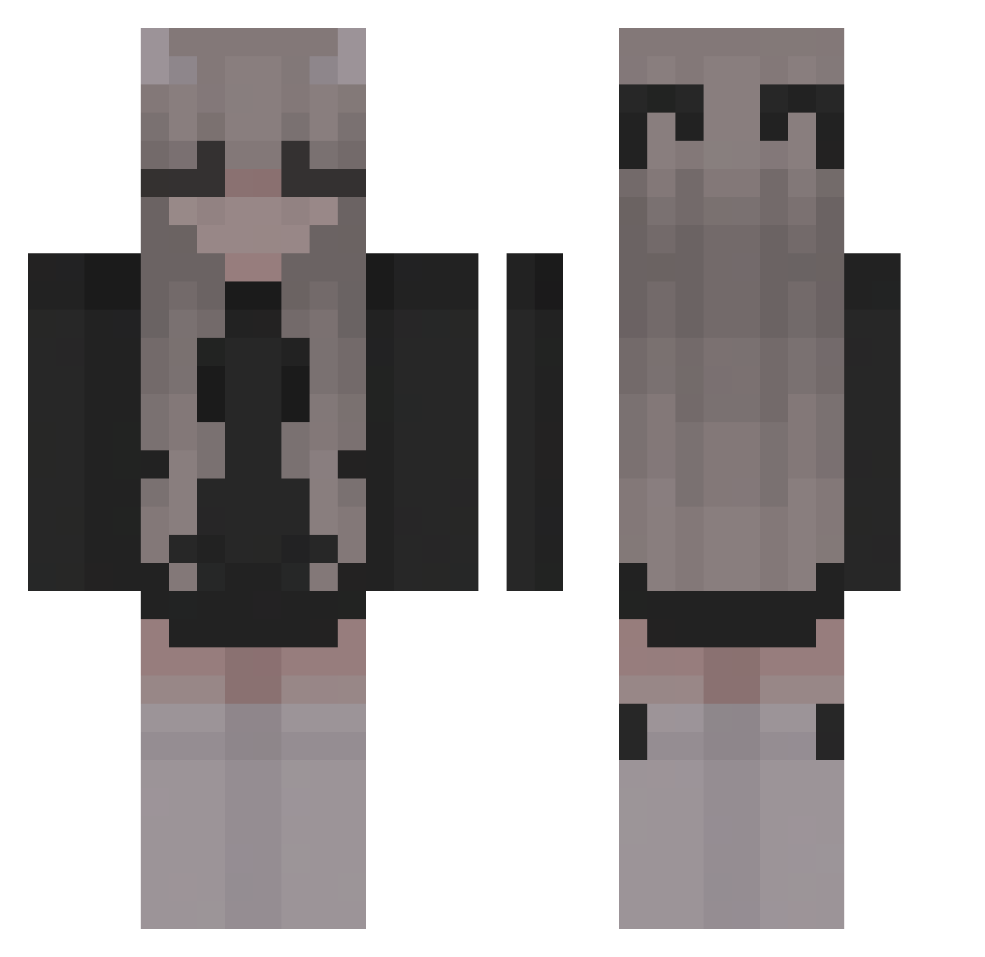 tamaa Minecraft skin, front and back view