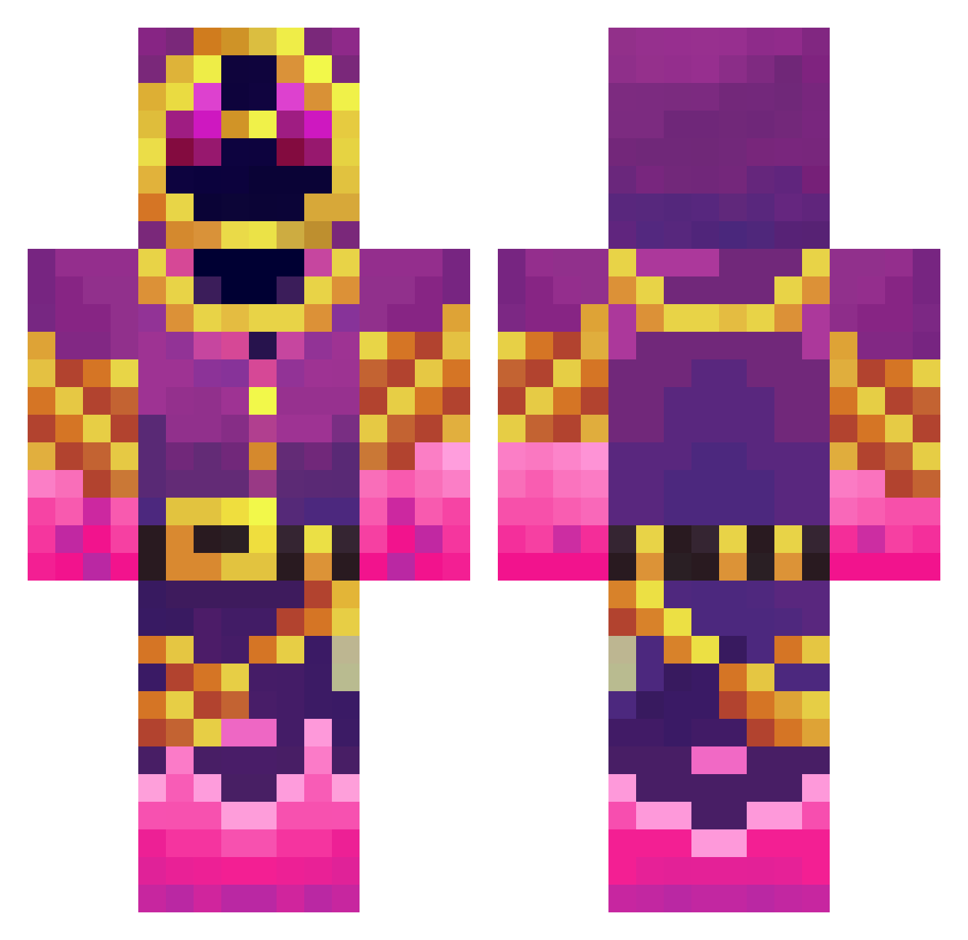 xolthan Minecraft skin, front and back view