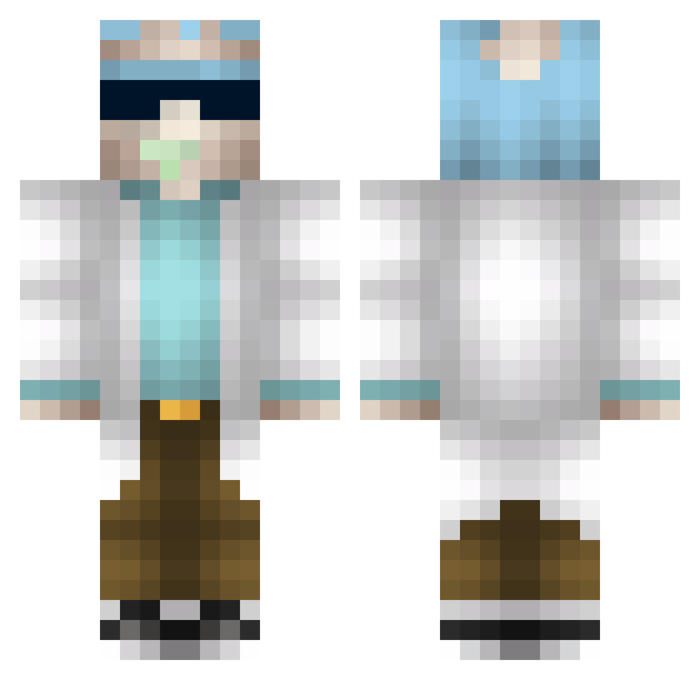 Goobert Minecraft skin, front and back view