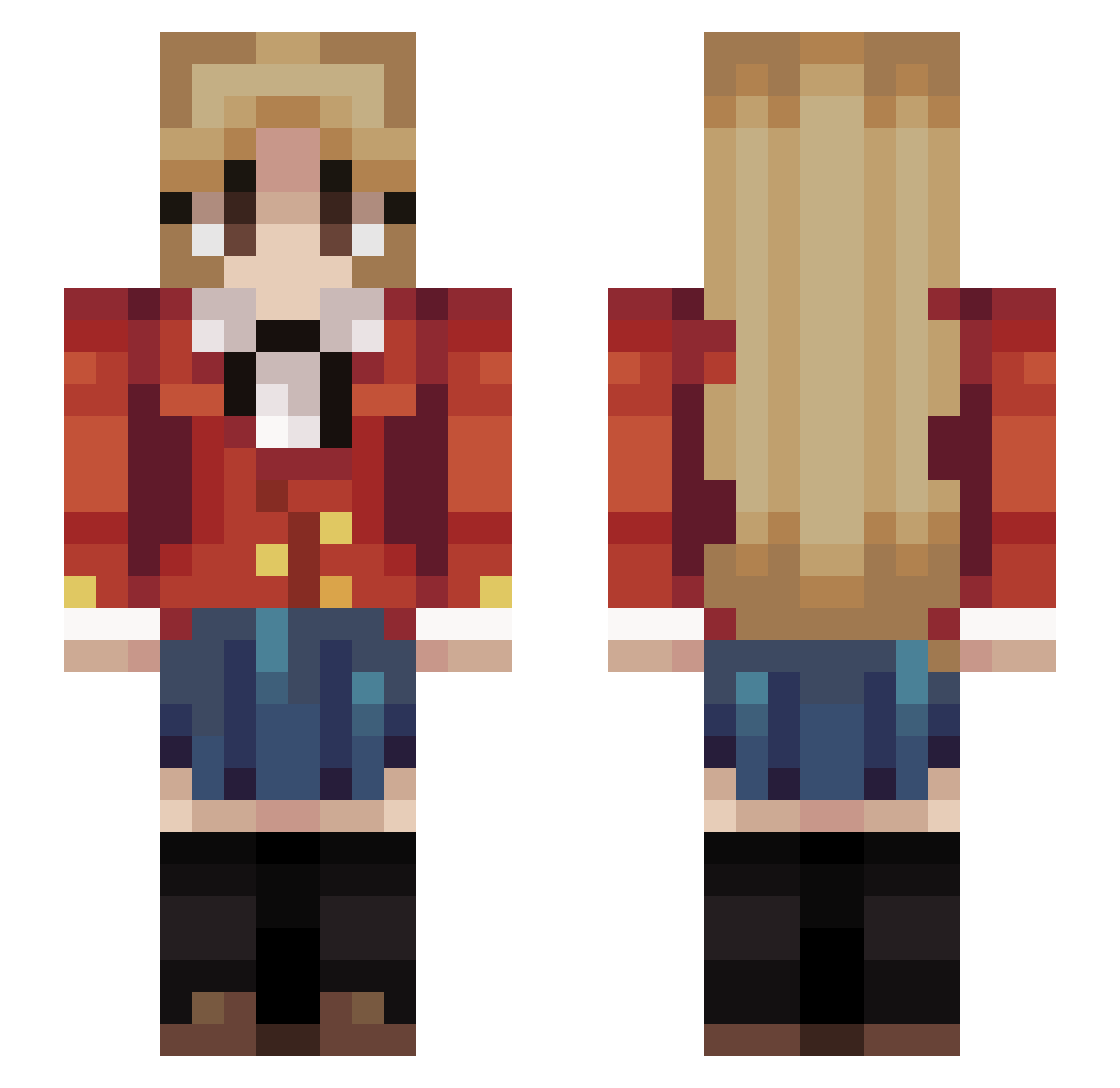 Persona6 Minecraft skin, front and back view