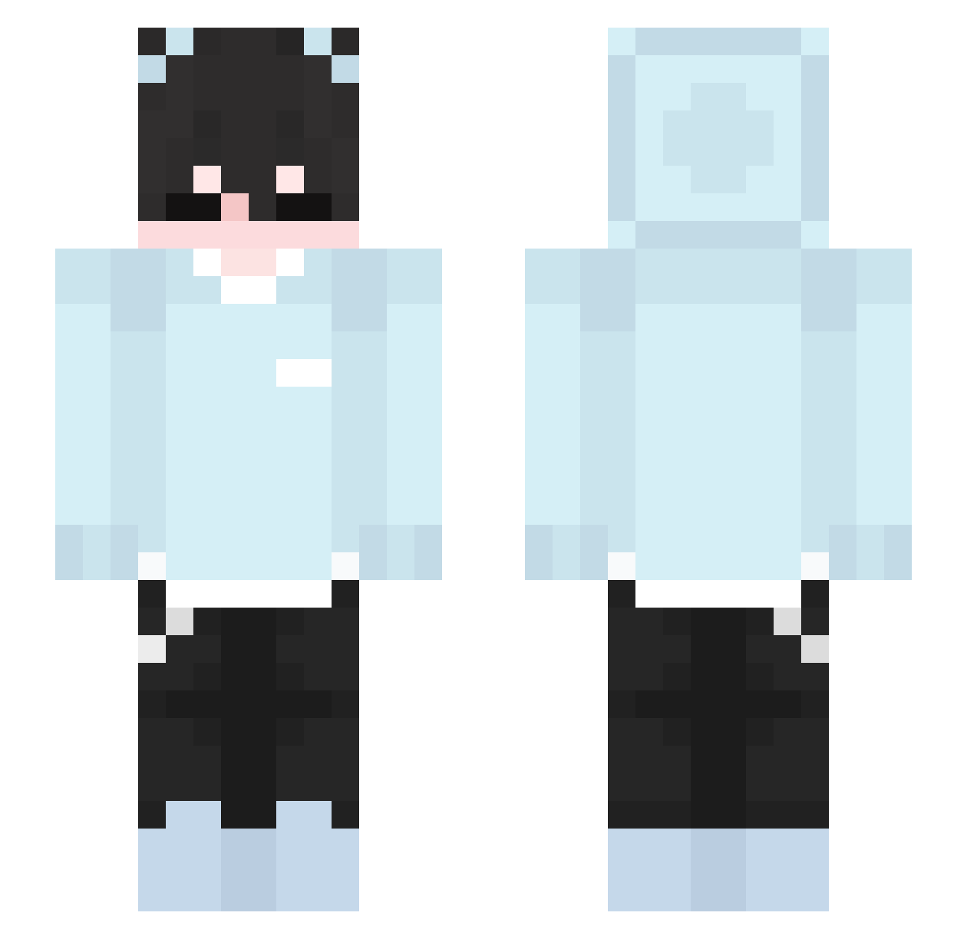 Riverfront Minecraft skin, front and back view