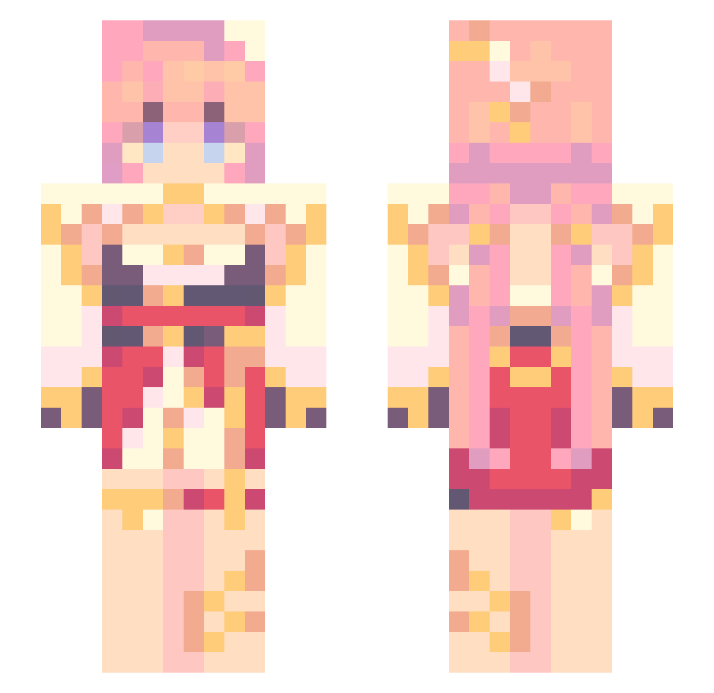 Zenwx Minecraft skin, front and back view