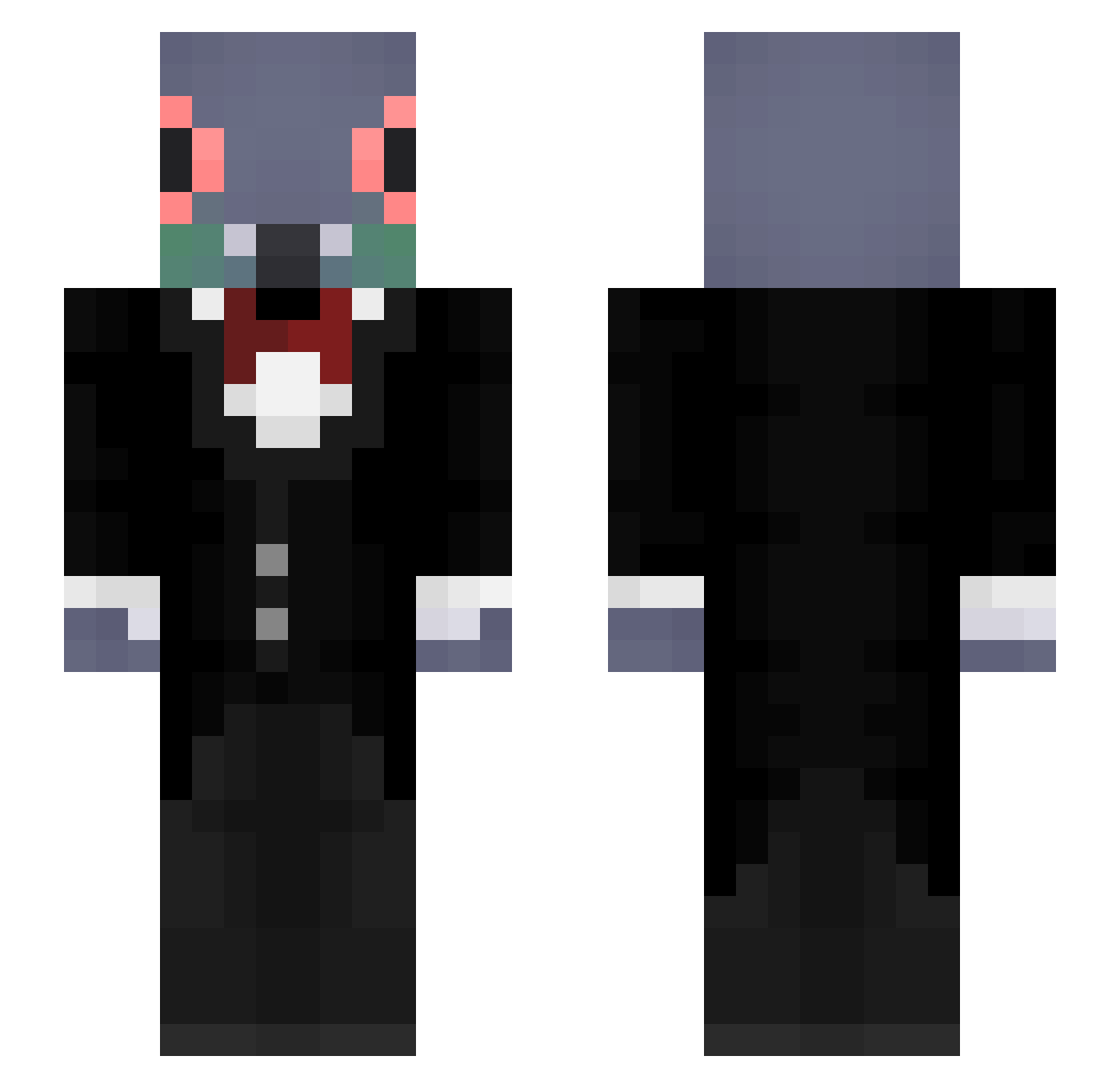 CheekyGit Minecraft skin, front and back view
