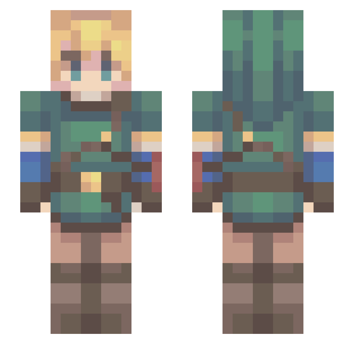 Flabellum Minecraft skin, front and back view