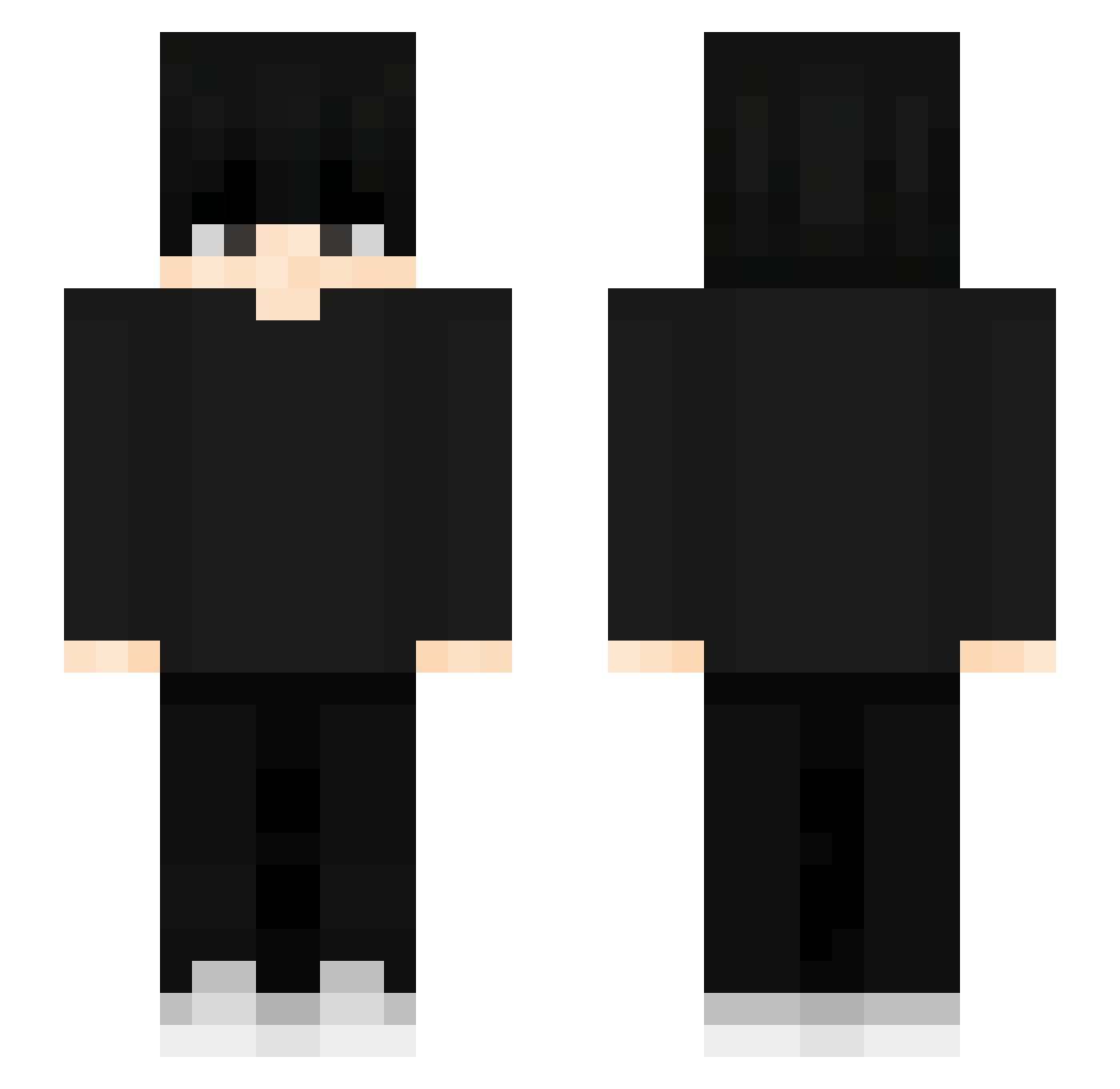 rave4n0ukQZu Minecraft skin, front and back view