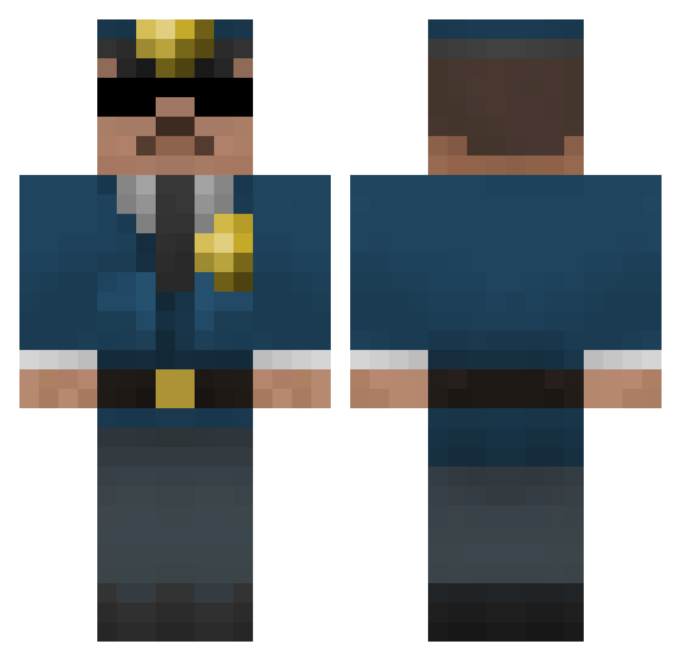 MagneticAim Minecraft skin, front and back view