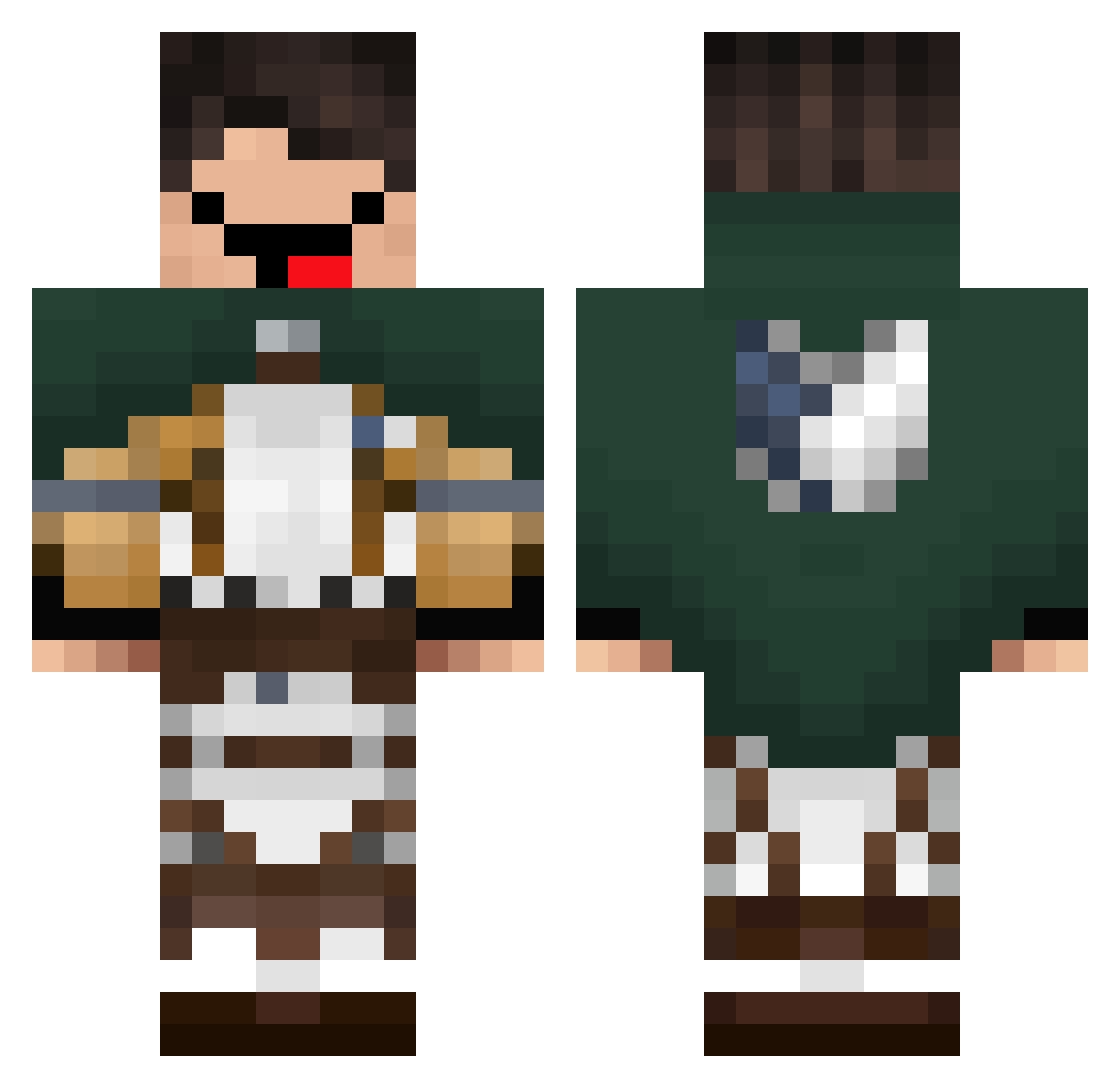 Xposure Minecraft skin, front and back view