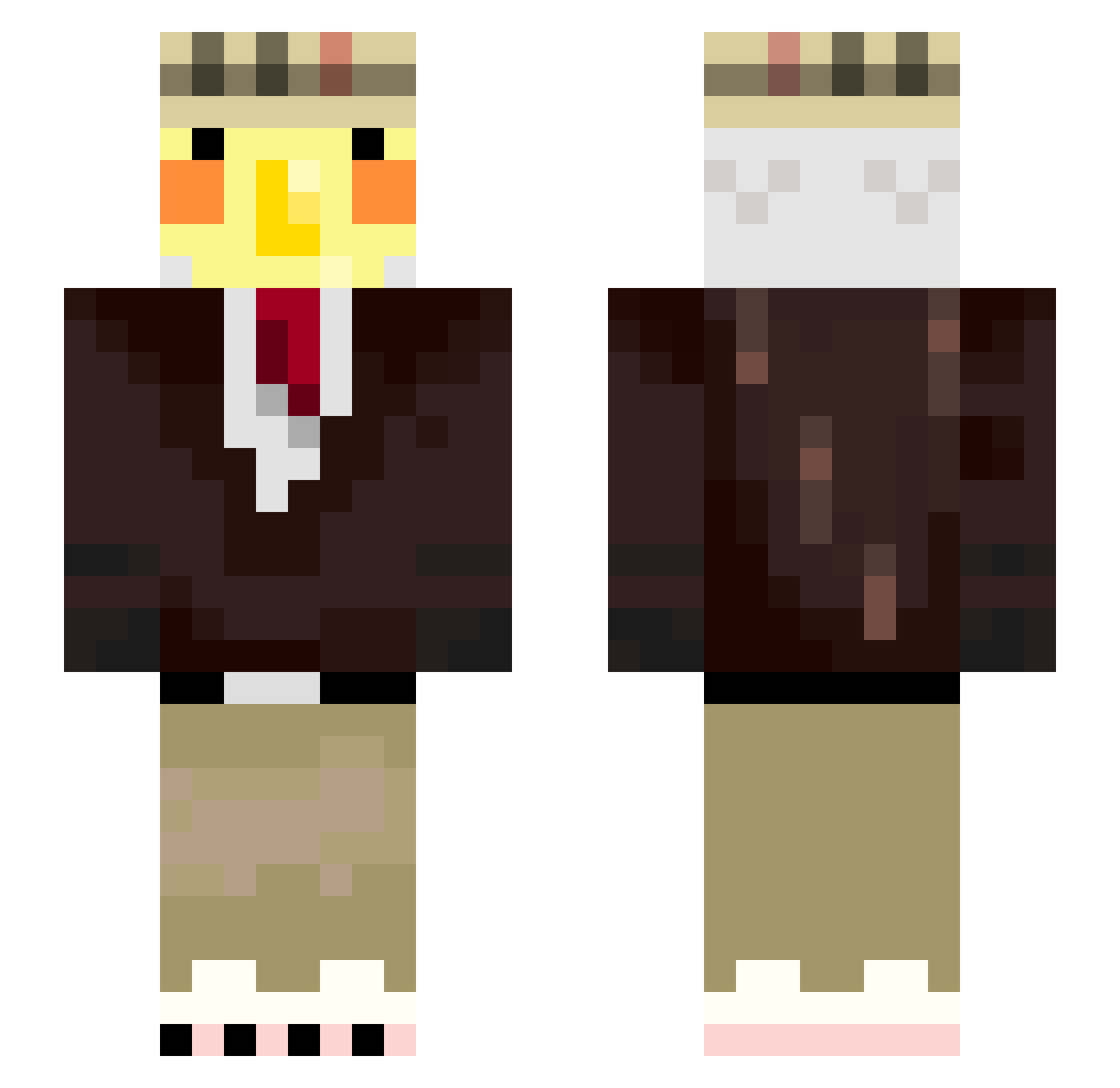 Wepio Minecraft skin, front and back view
