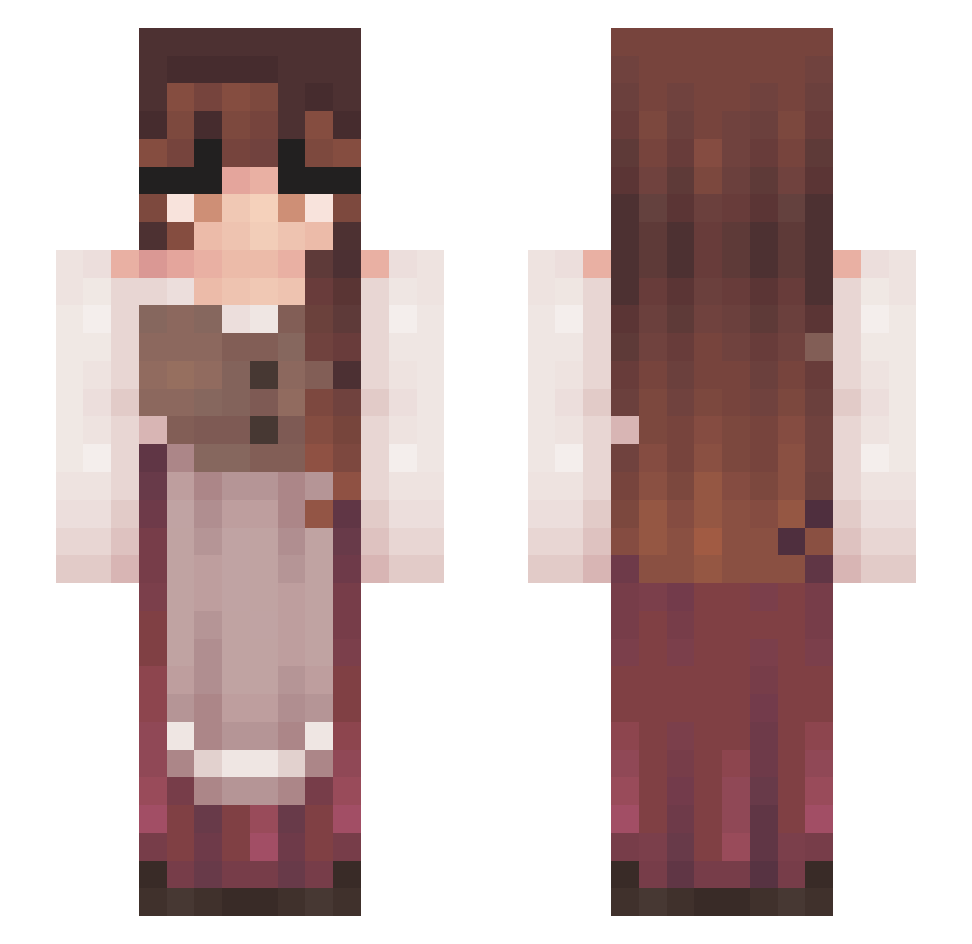 zoardy Minecraft skin, front and back view