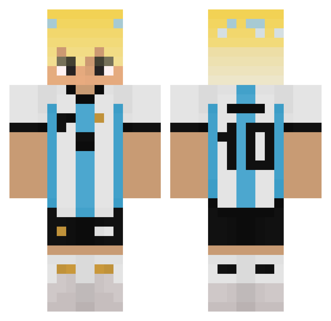 Kmisitoh Minecraft skin, front and back view