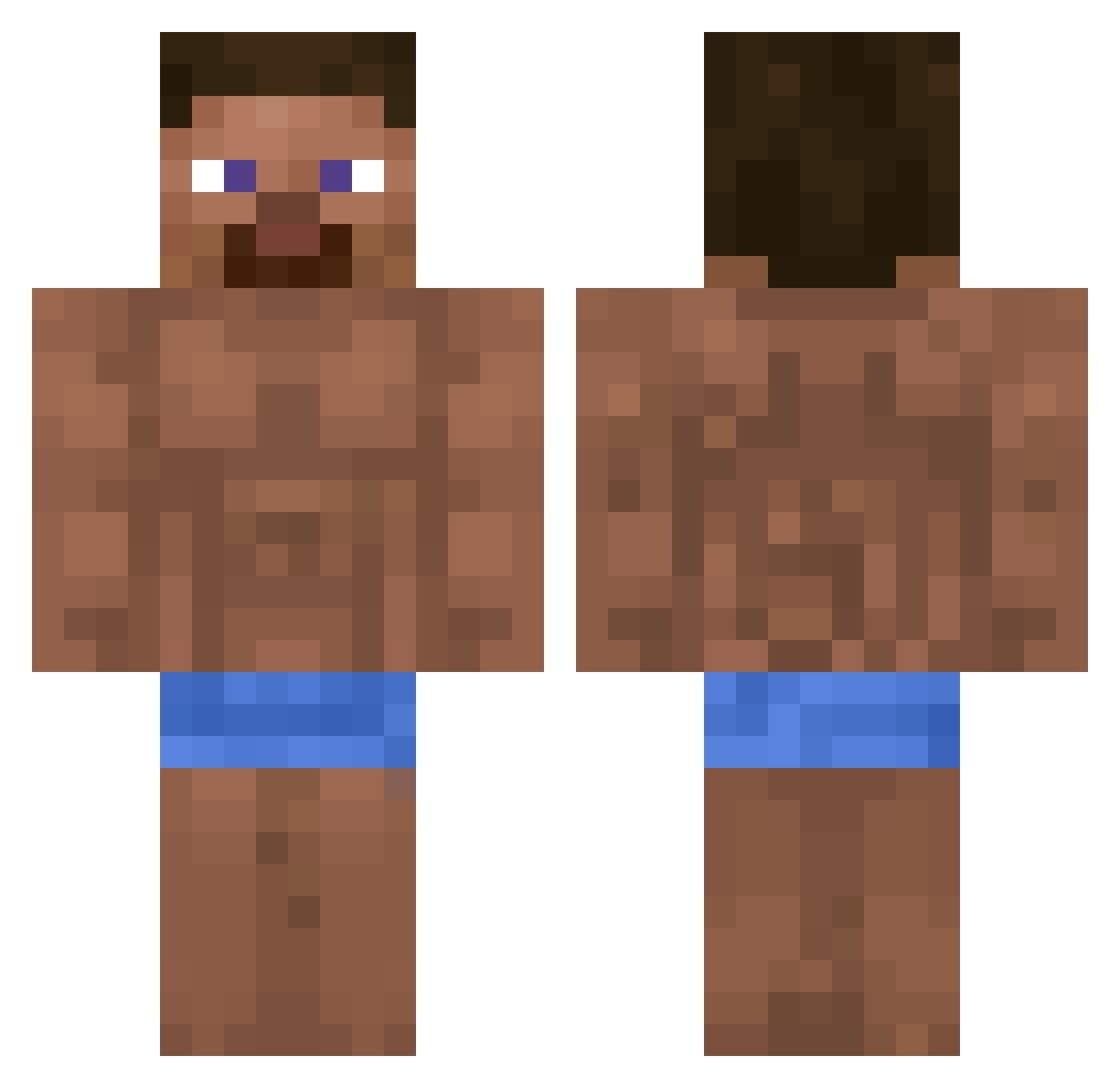 BothD Minecraft skin, front and back view
