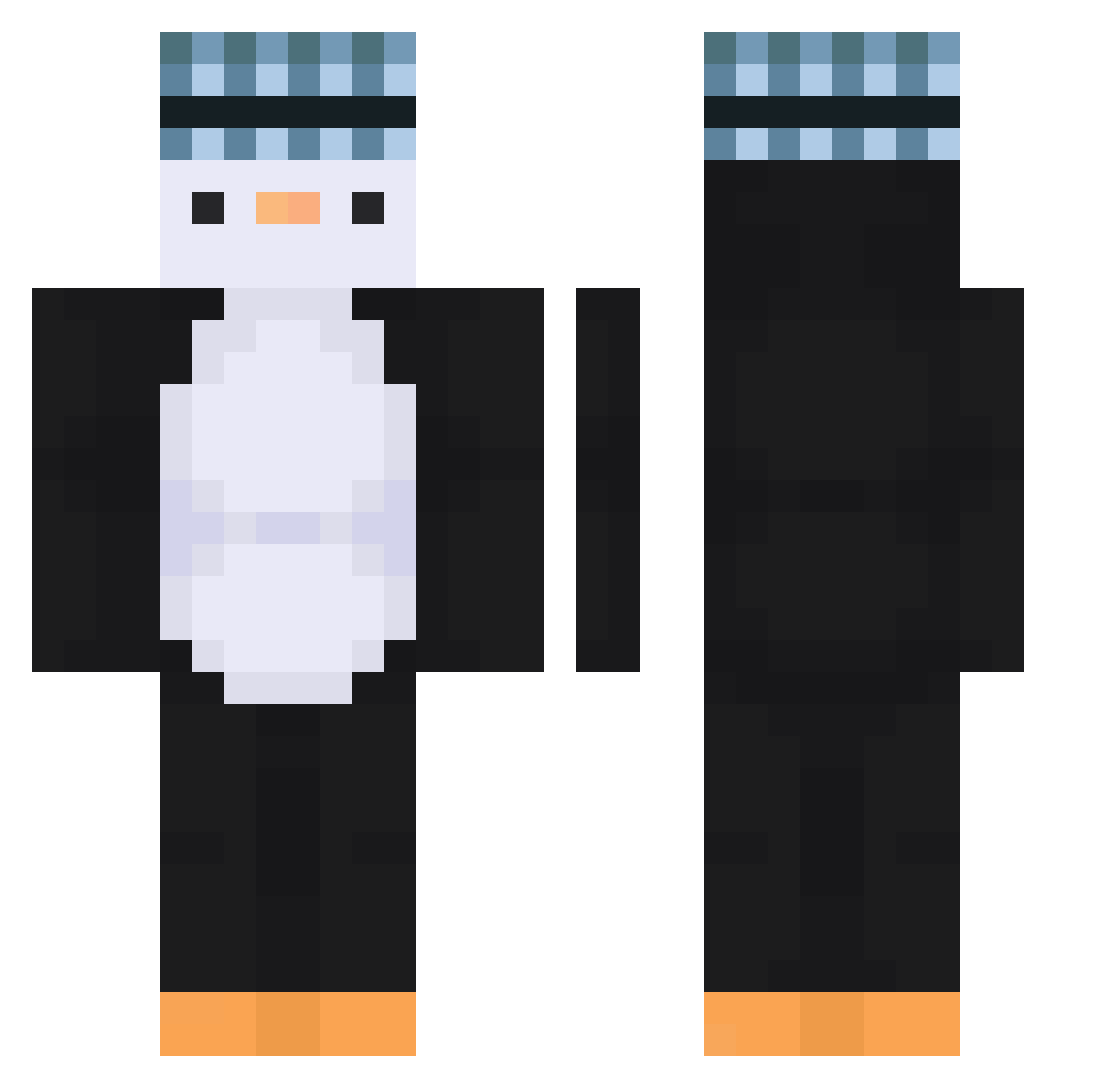 1shkur Minecraft skin, front and back view