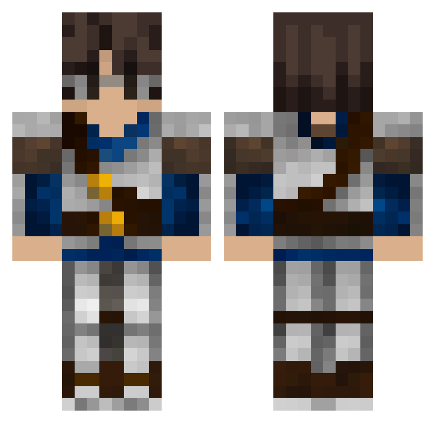 Zapadill Minecraft skin, front and back view