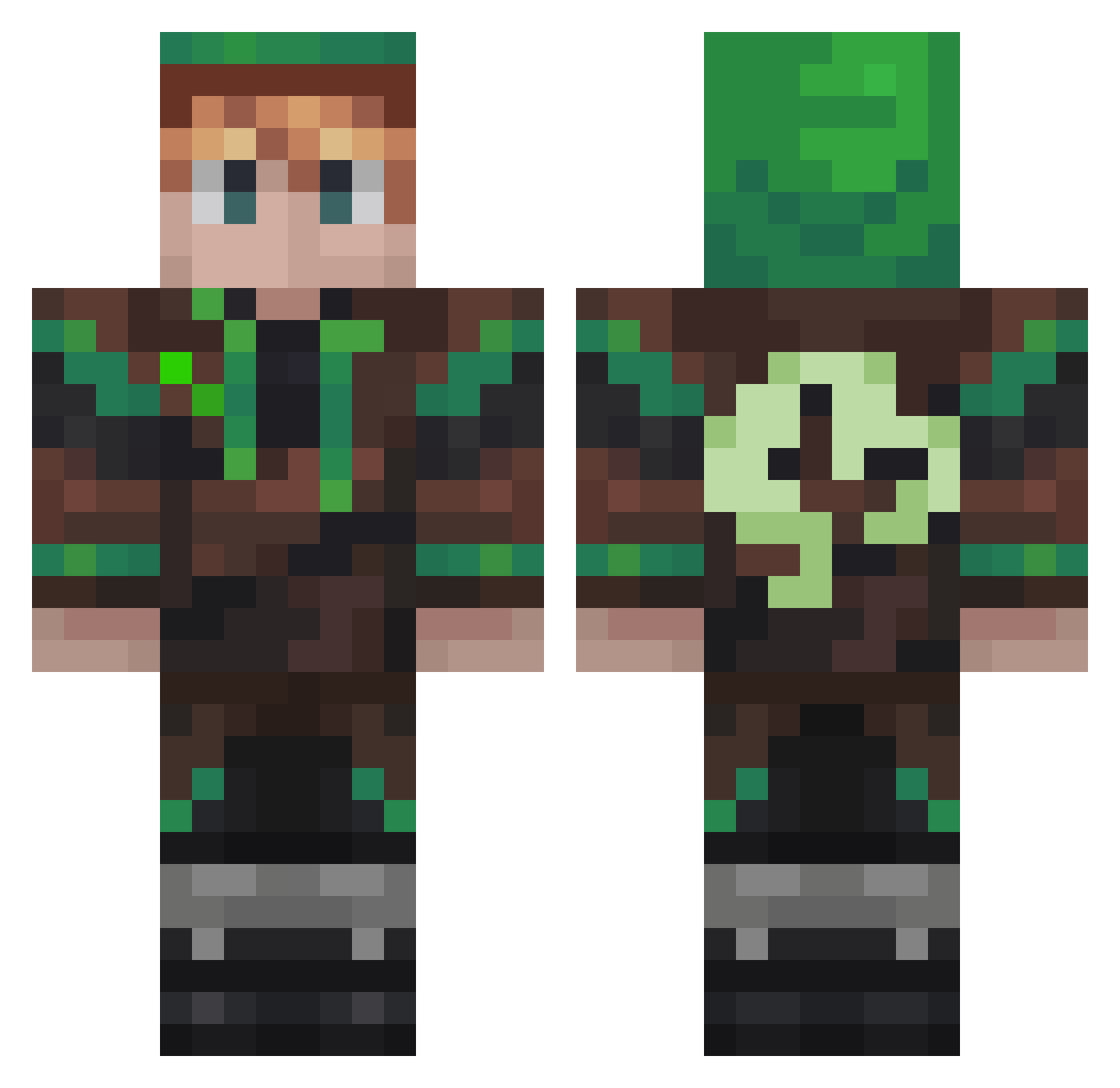 Vova4ik Minecraft skin, front and back view