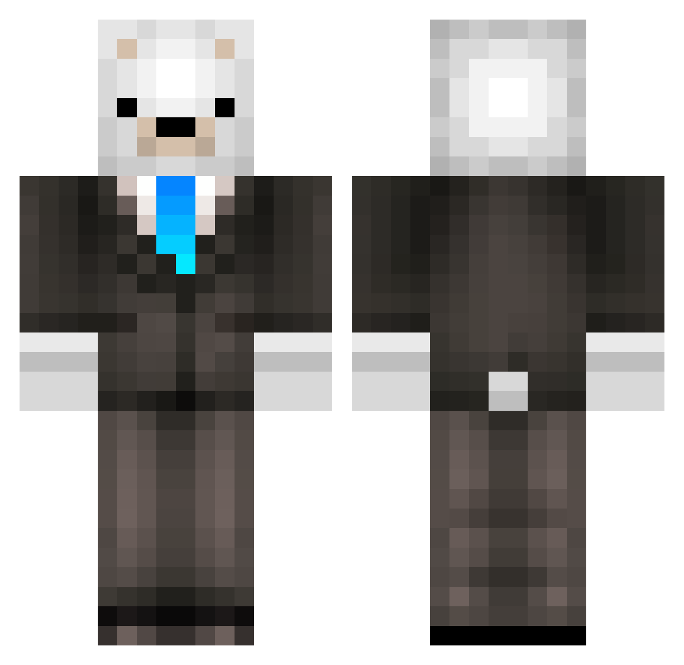 ThePunstigator Minecraft skin, front and back view
