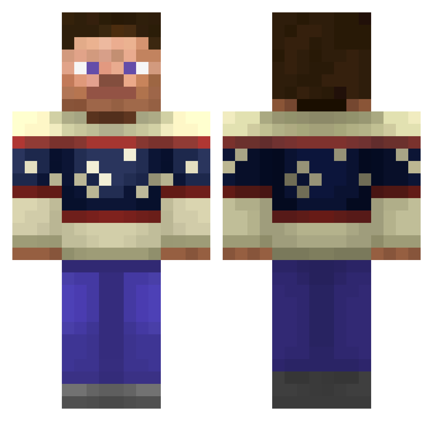 swellish Minecraft skin, front and back view