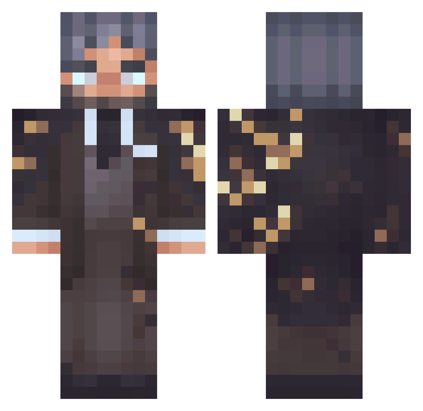 RyotaFr Minecraft skin, front and back view