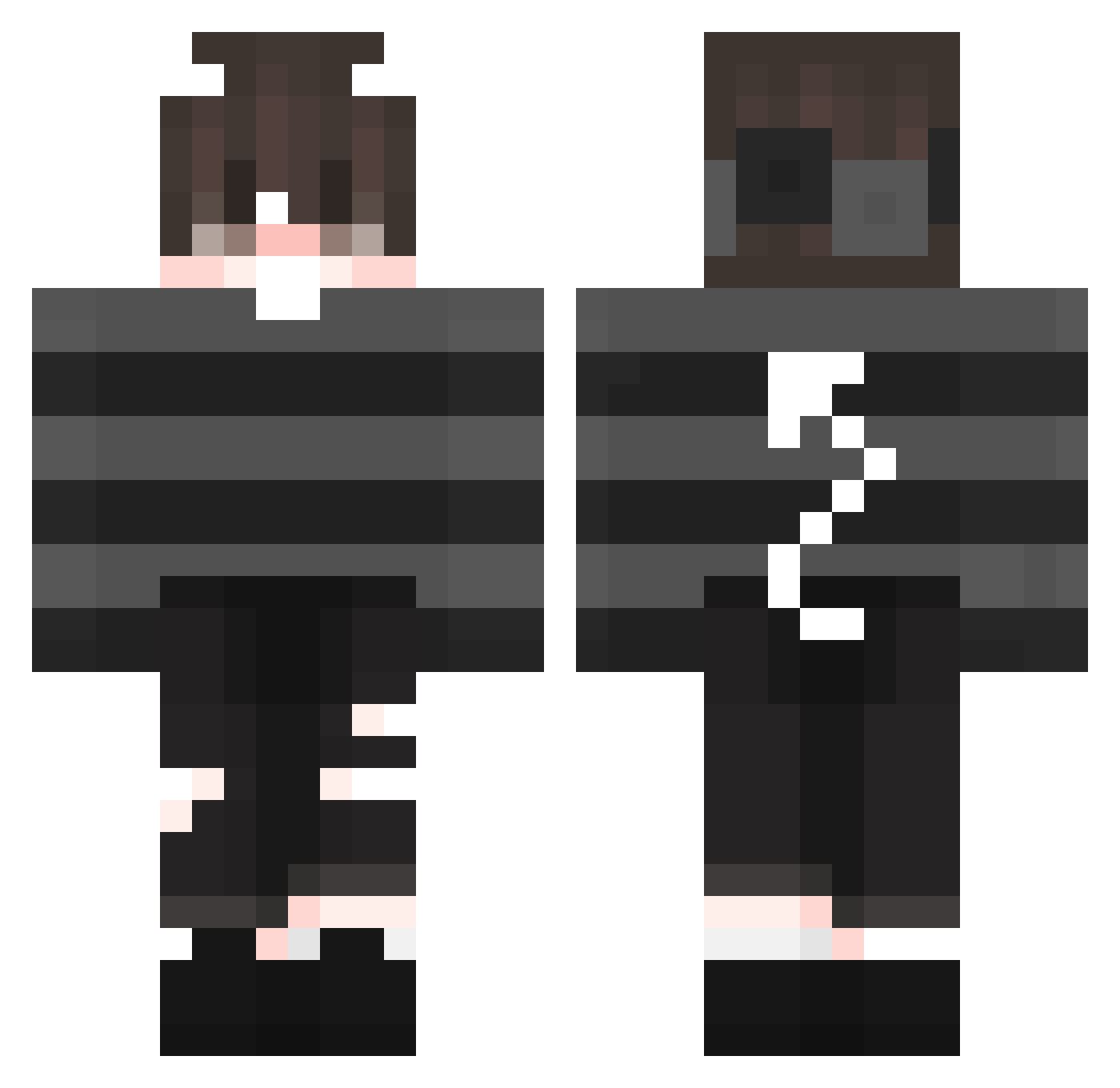 EmOsito Minecraft skin, front and back view