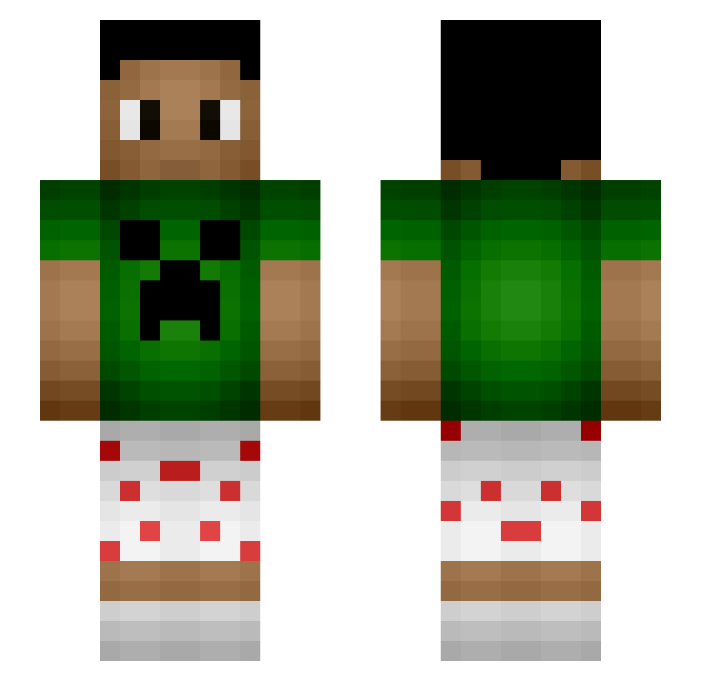 Ungifted Minecraft skin, front and back view