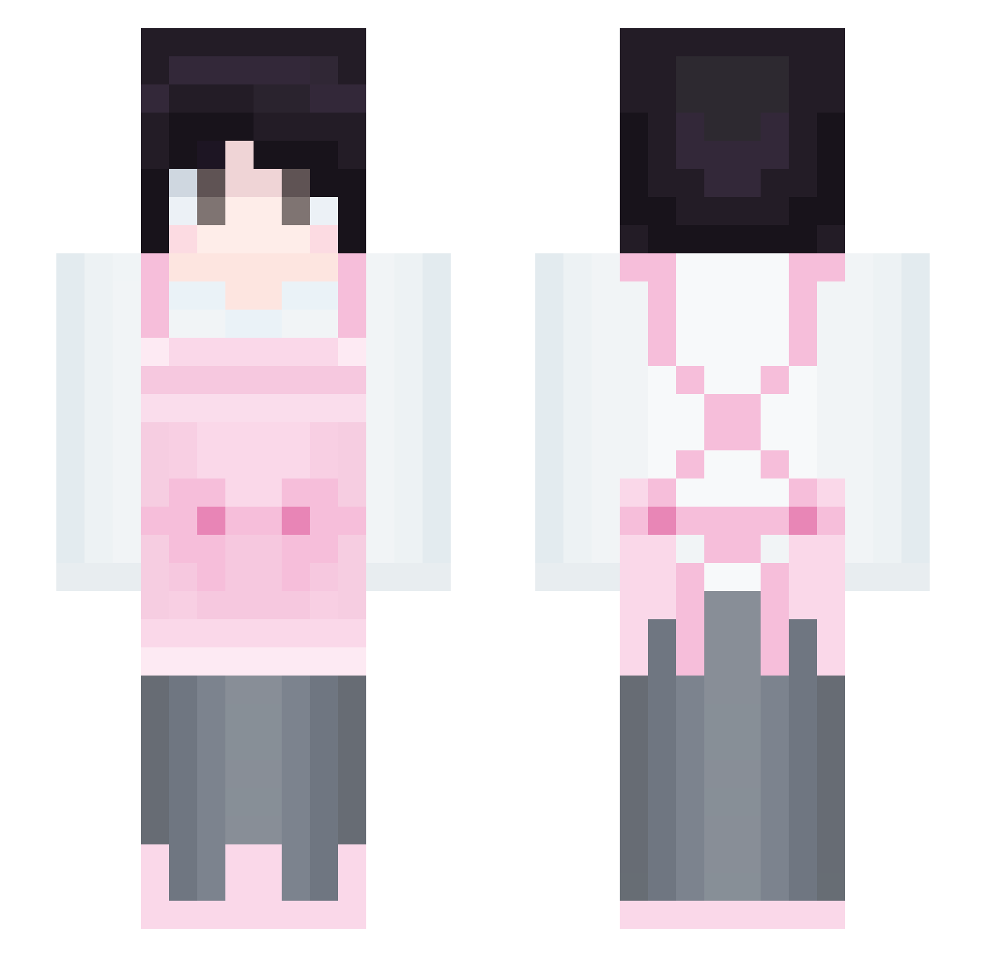 EOVND Minecraft skin, front and back view