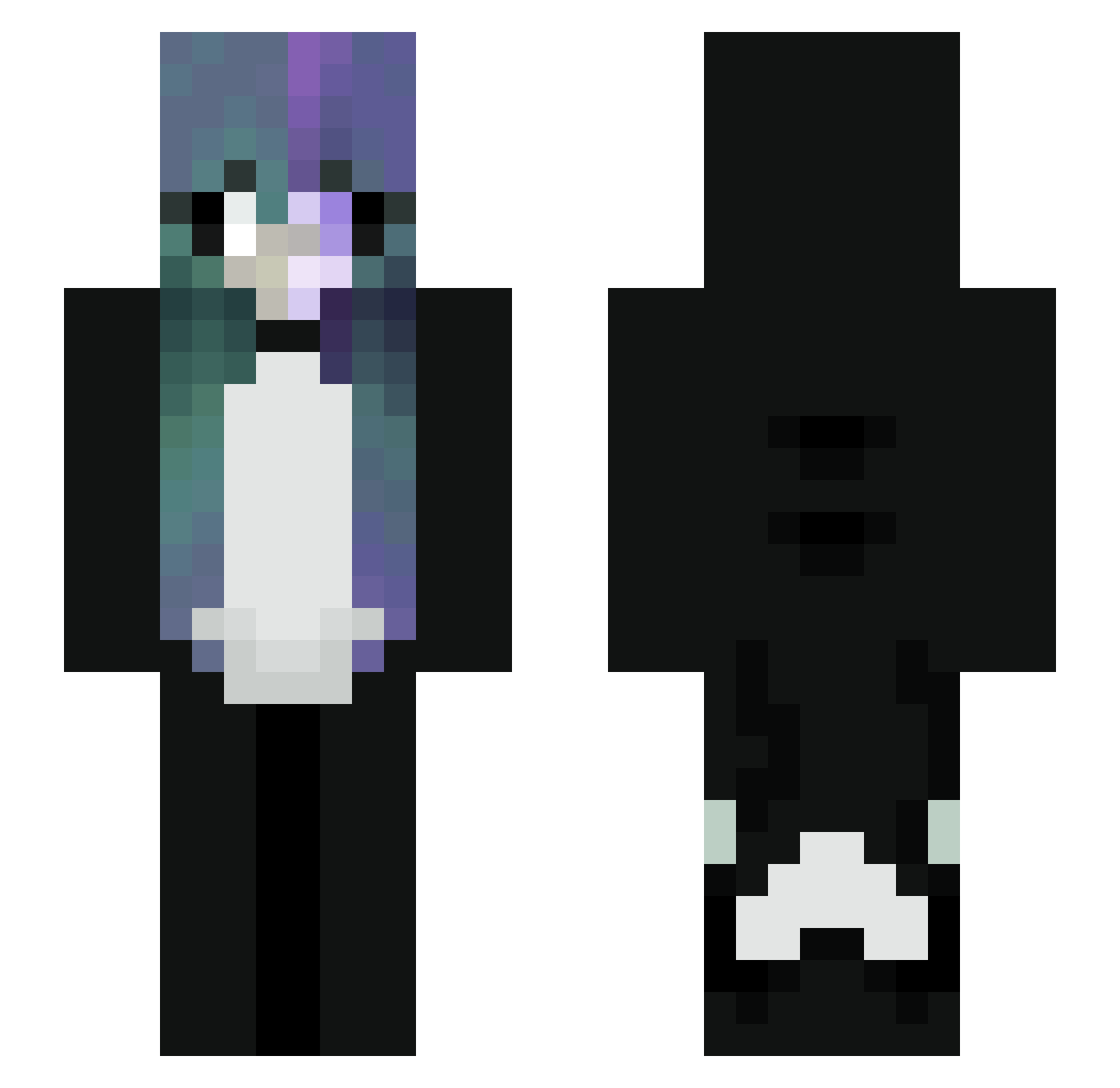 Bepsie Minecraft skin, front and back view