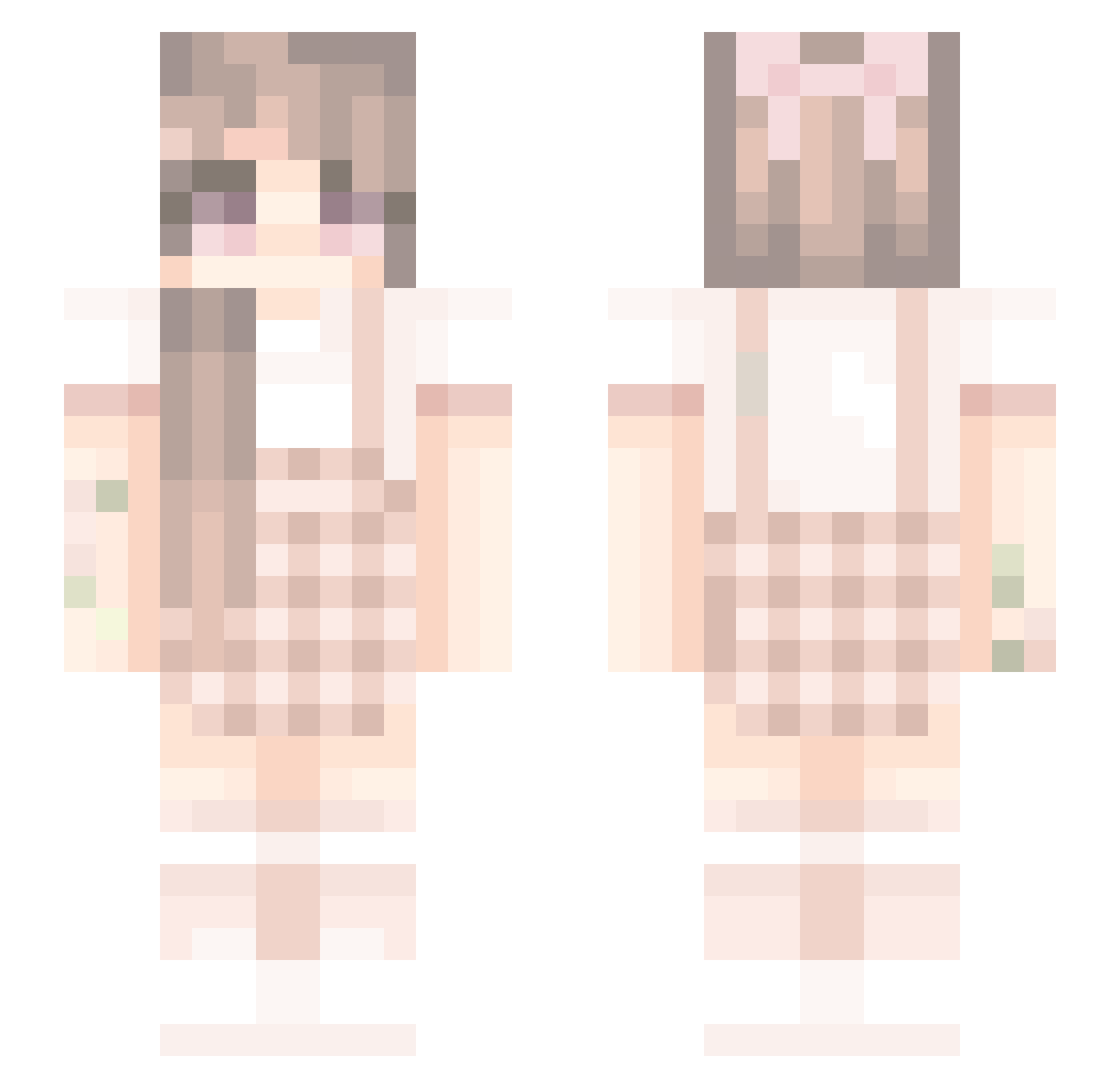 Brenna Minecraft skin, front and back view