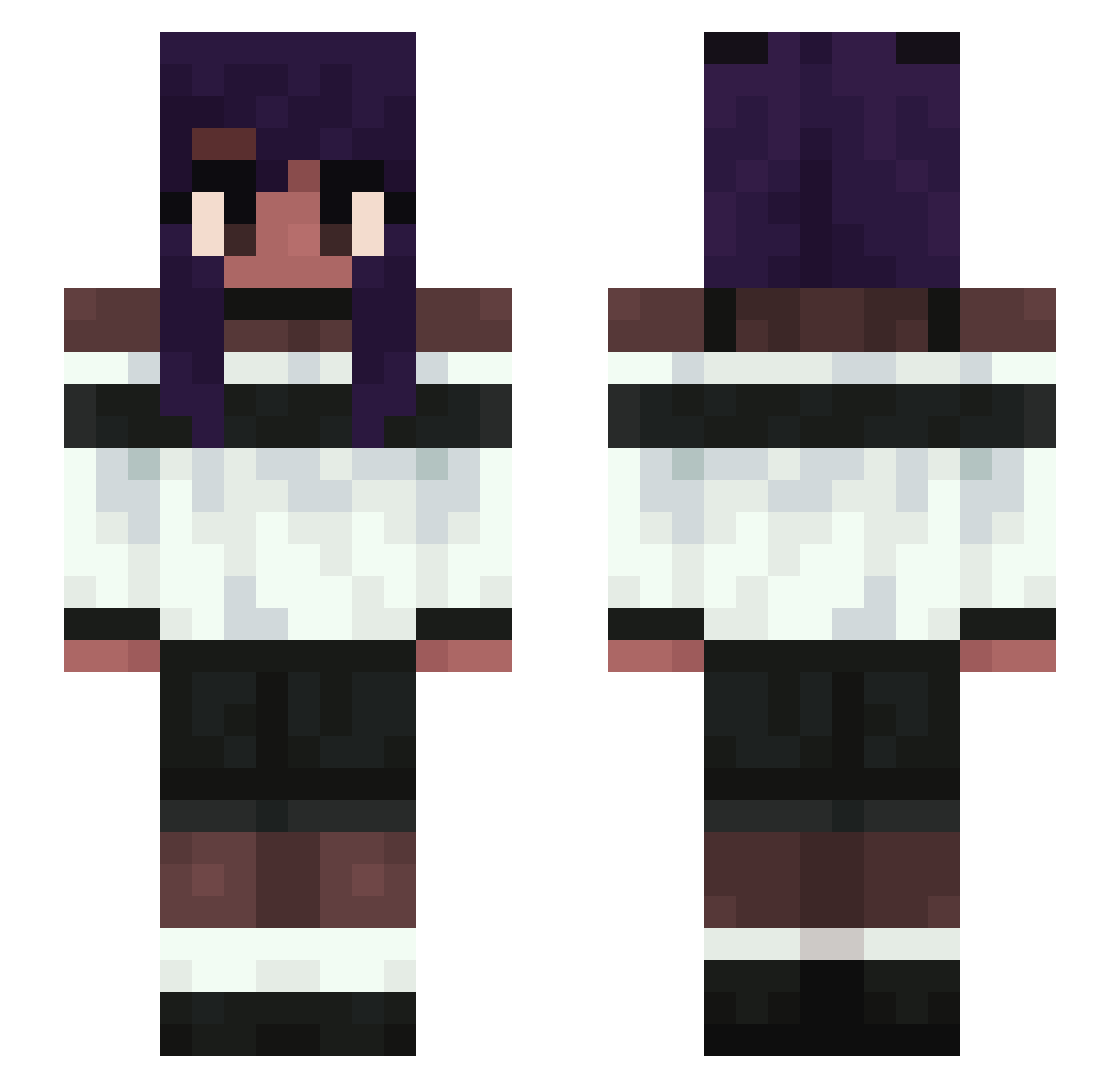 uqko Minecraft skin, front and back view