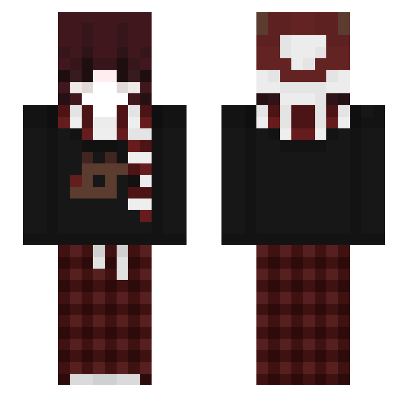 anticult Minecraft skin, front and back view