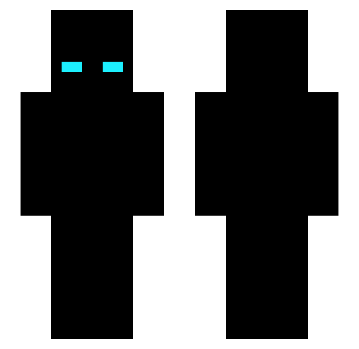PuffyTP Minecraft skin, front and back view