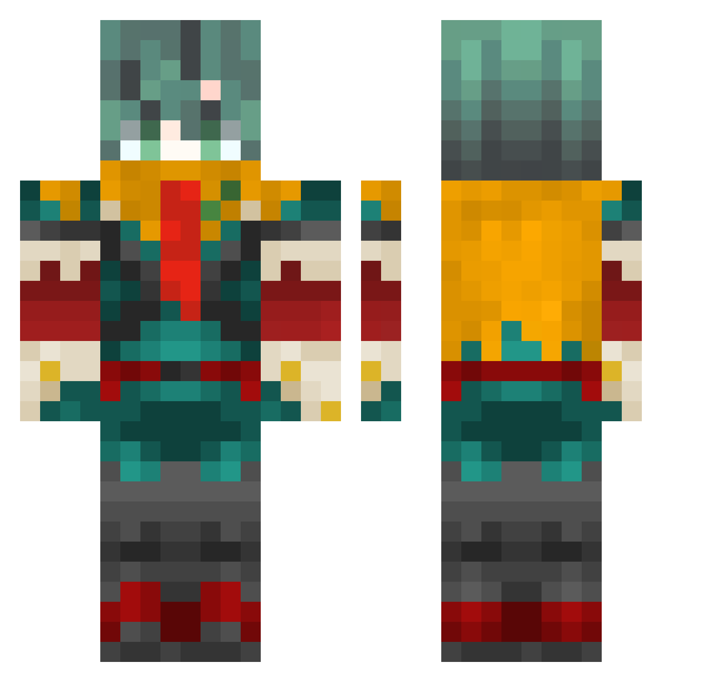 IceReaperKO Minecraft skin, front and back view