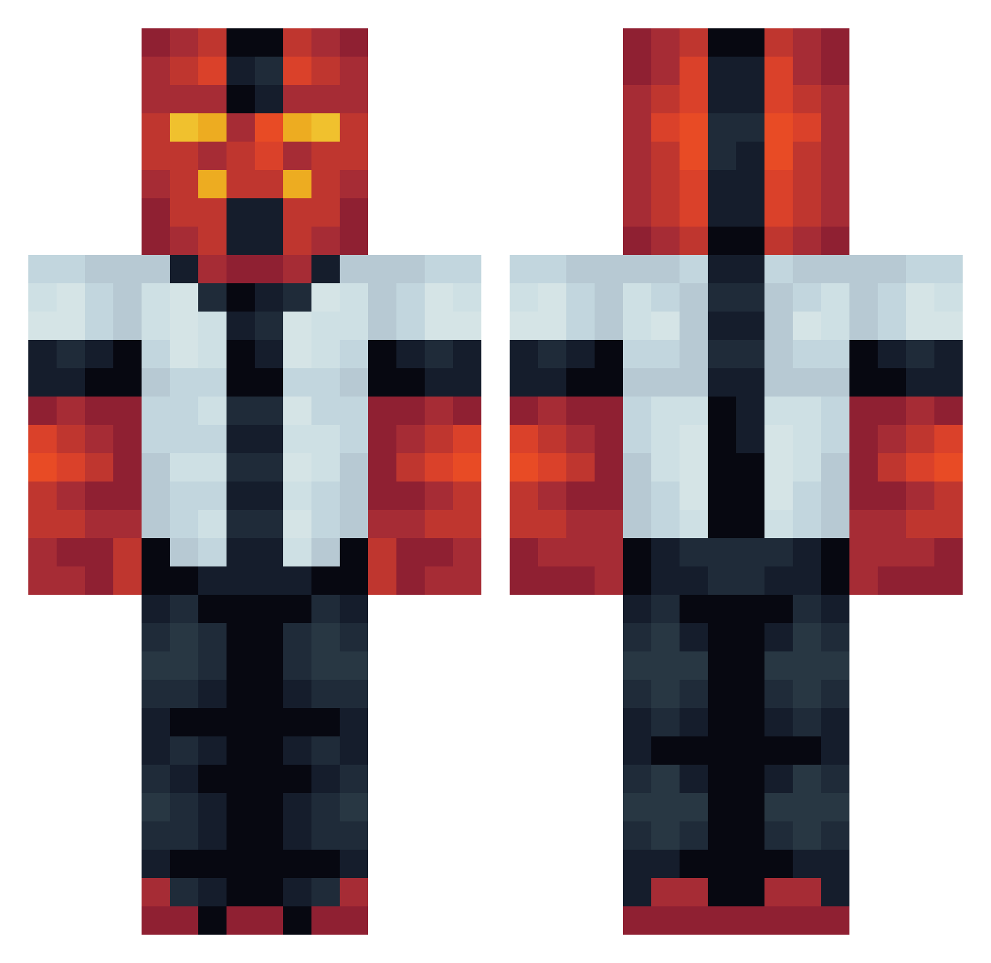 MTomii Minecraft skin, front and back view