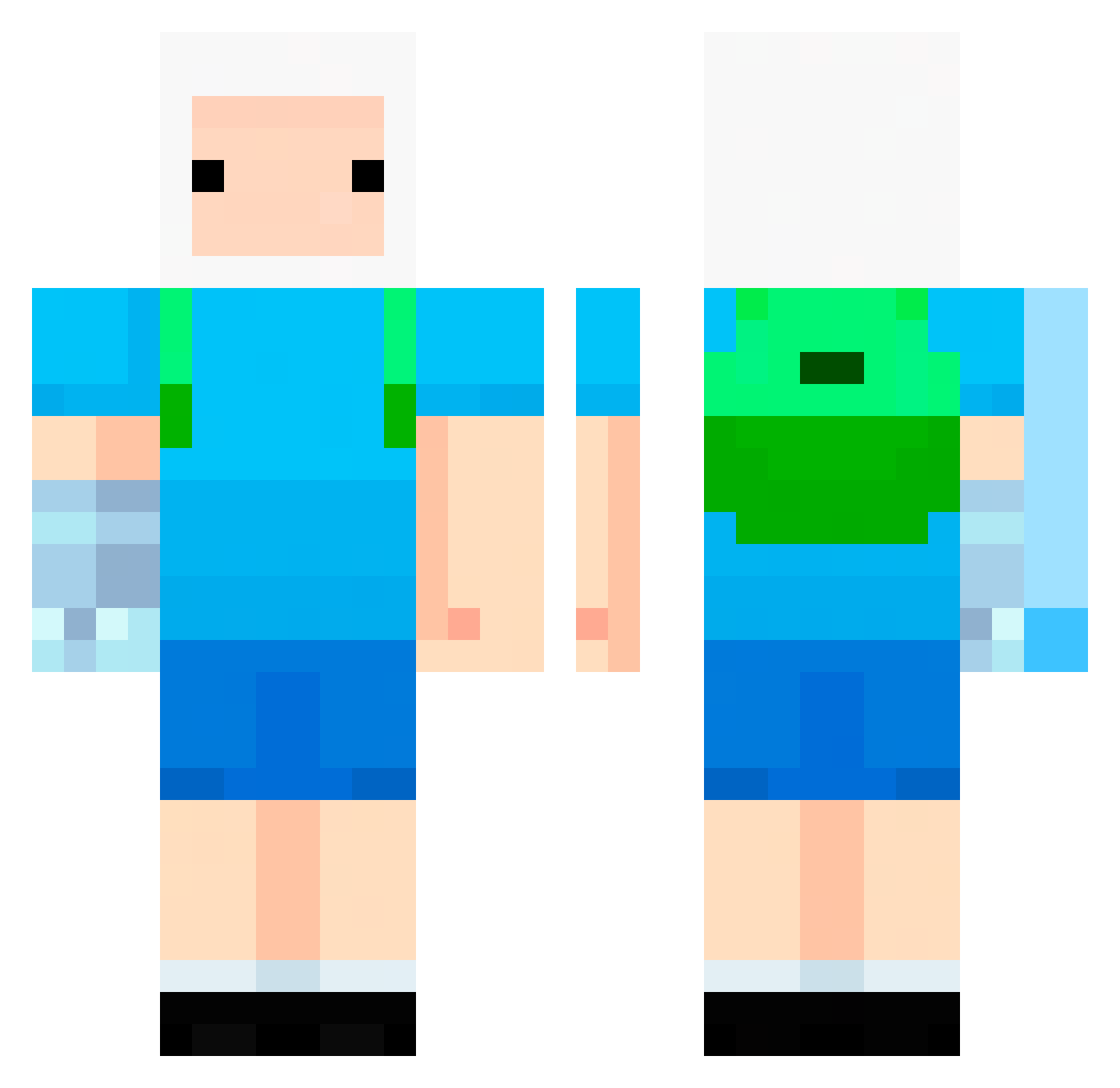 xGhosttan Minecraft skin, front and back view