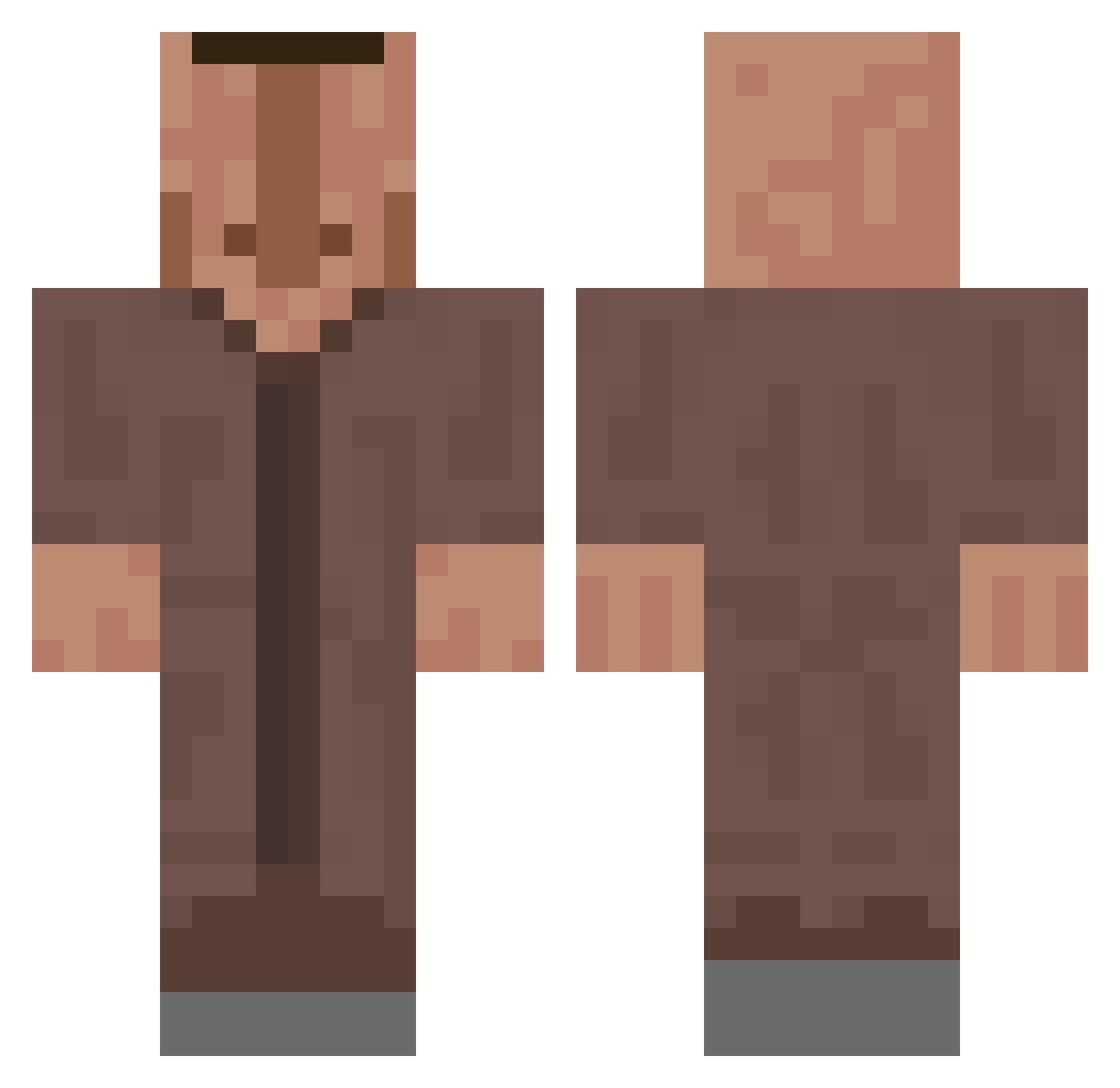 jadabugz Minecraft skin, front and back view