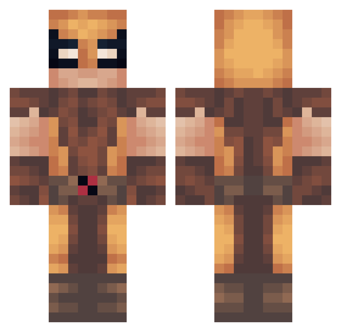 PunchshotMC Minecraft skin, front and back view