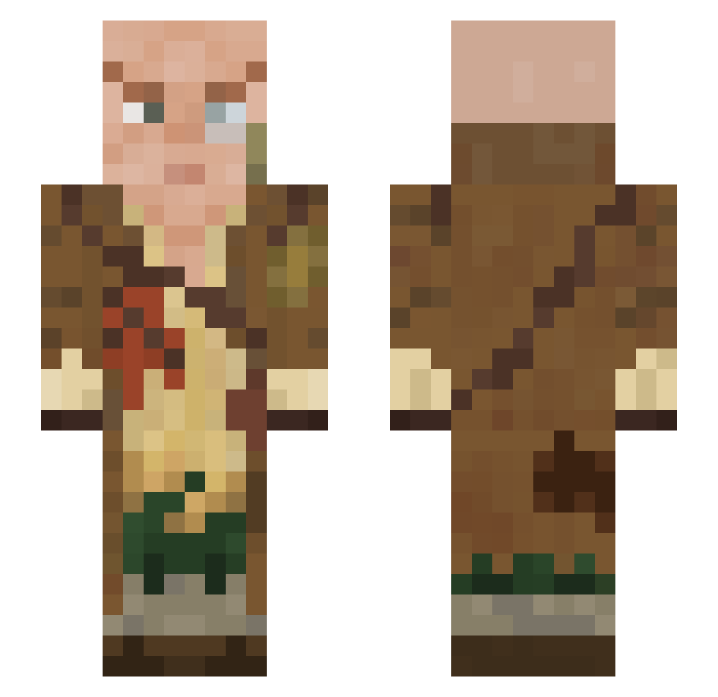 5tary Minecraft skin, front and back view