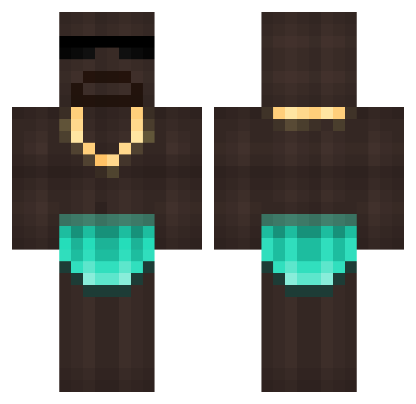 oengine Minecraft skin, front and back view