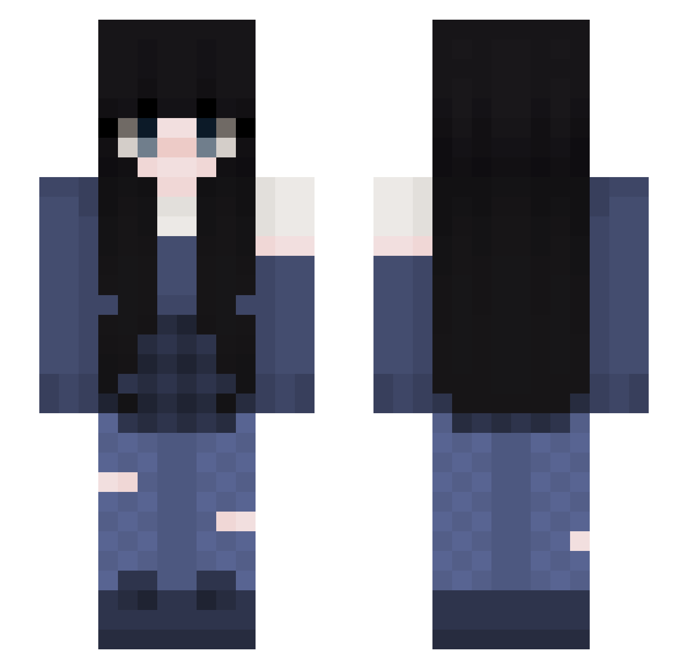 TigerLover1130 Minecraft skin, front and back view