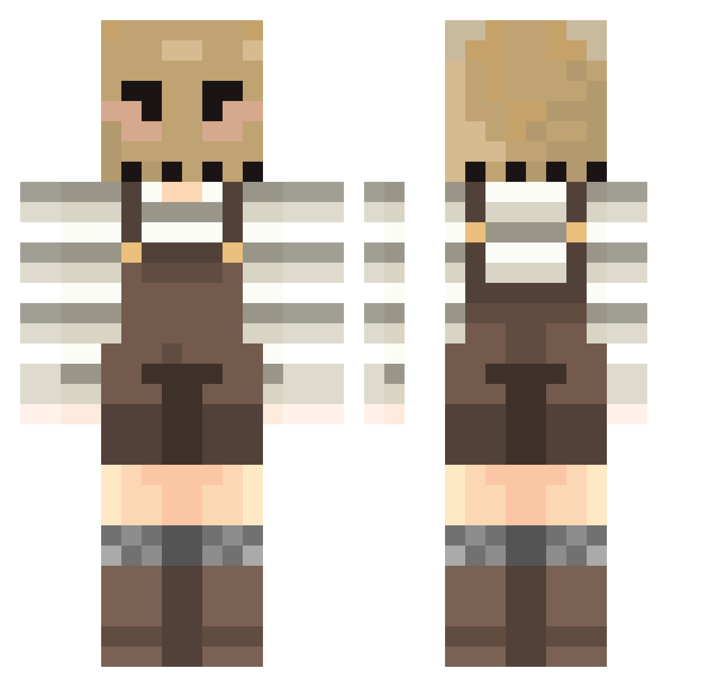 Gliych010 Minecraft skin, front and back view