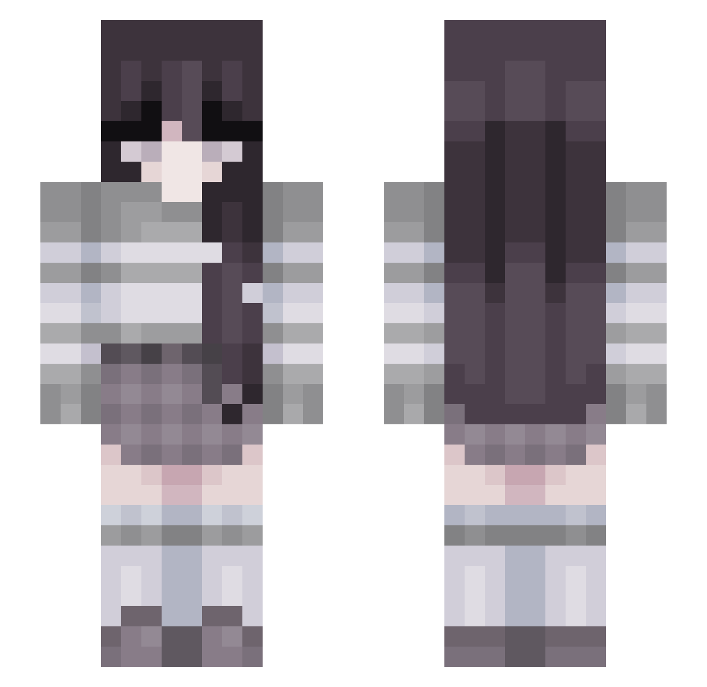 ultraviolett_x Minecraft skin, front and back view