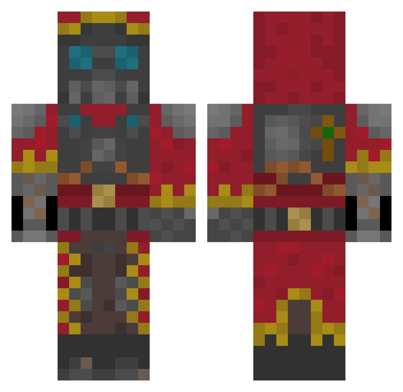Rojoris Minecraft skin, front and back view