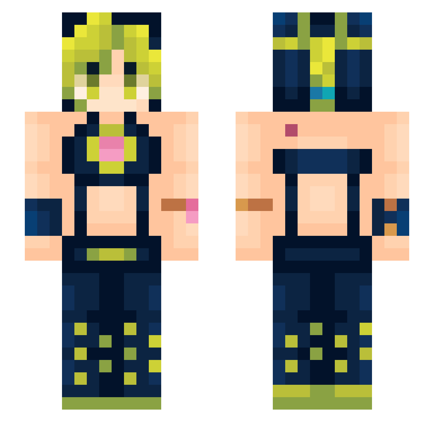 flinokujo Minecraft skin, front and back view