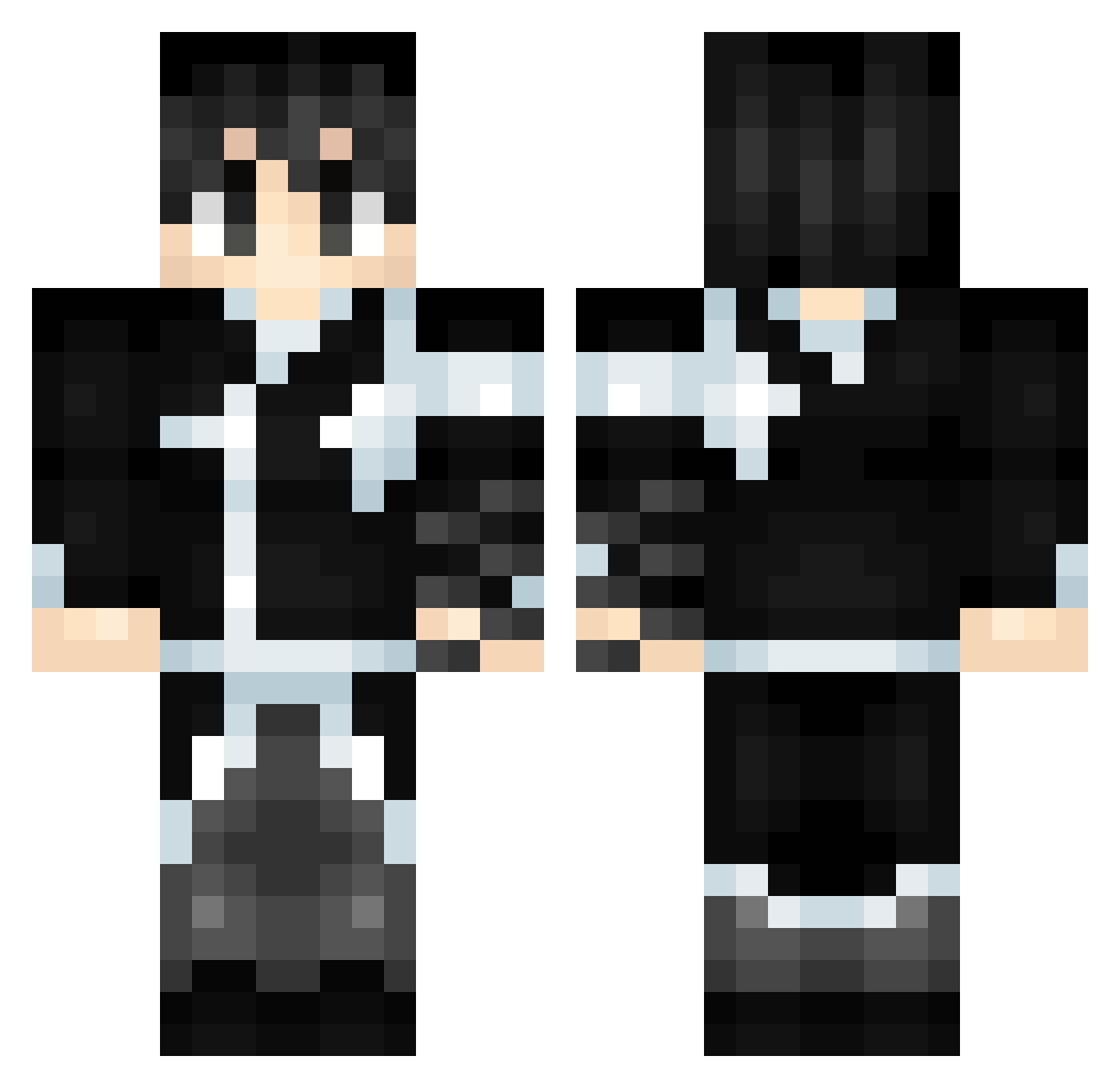 Rxden Minecraft skin, front and back view