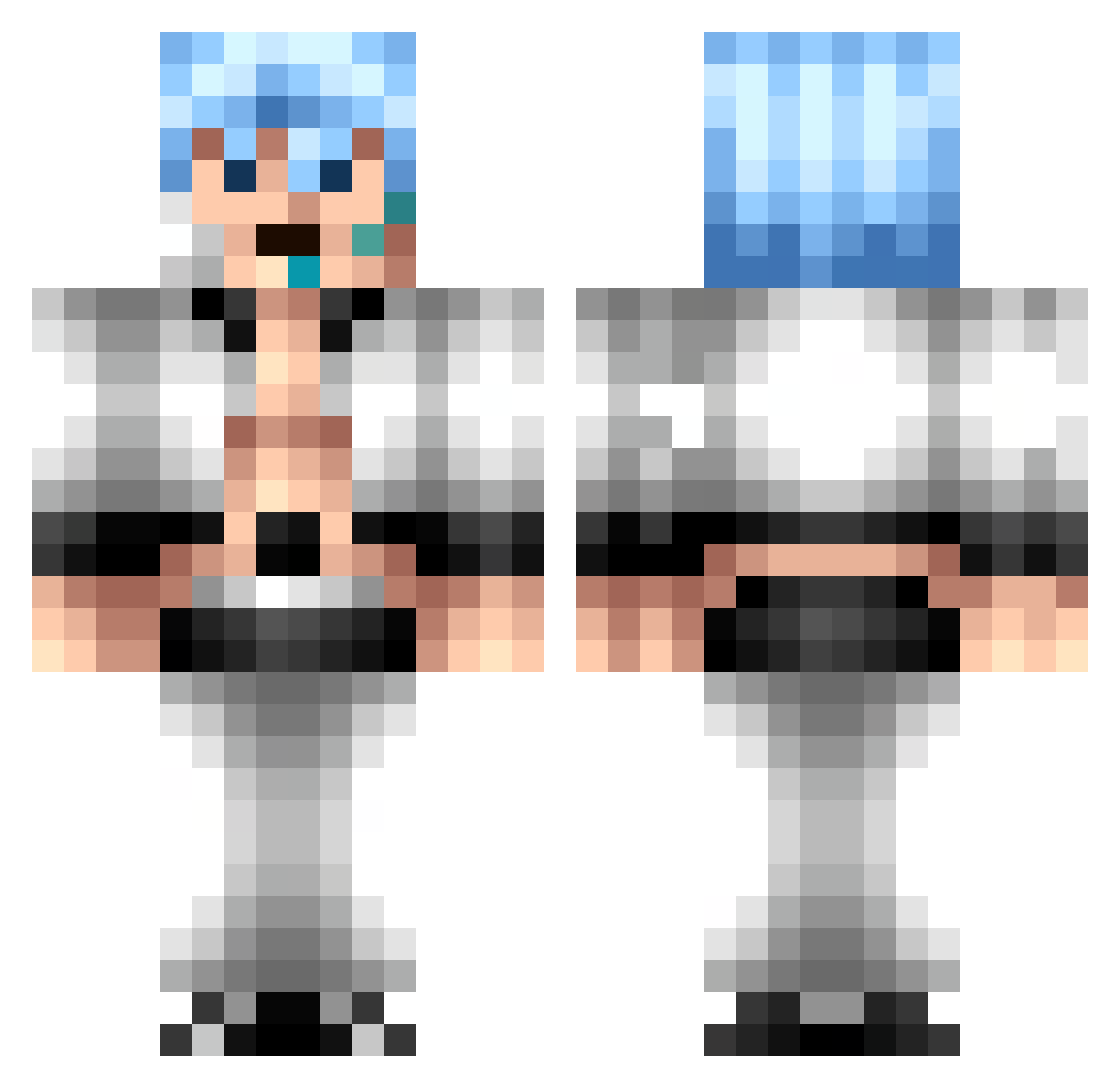 Haruk0209 Minecraft skin, front and back view
