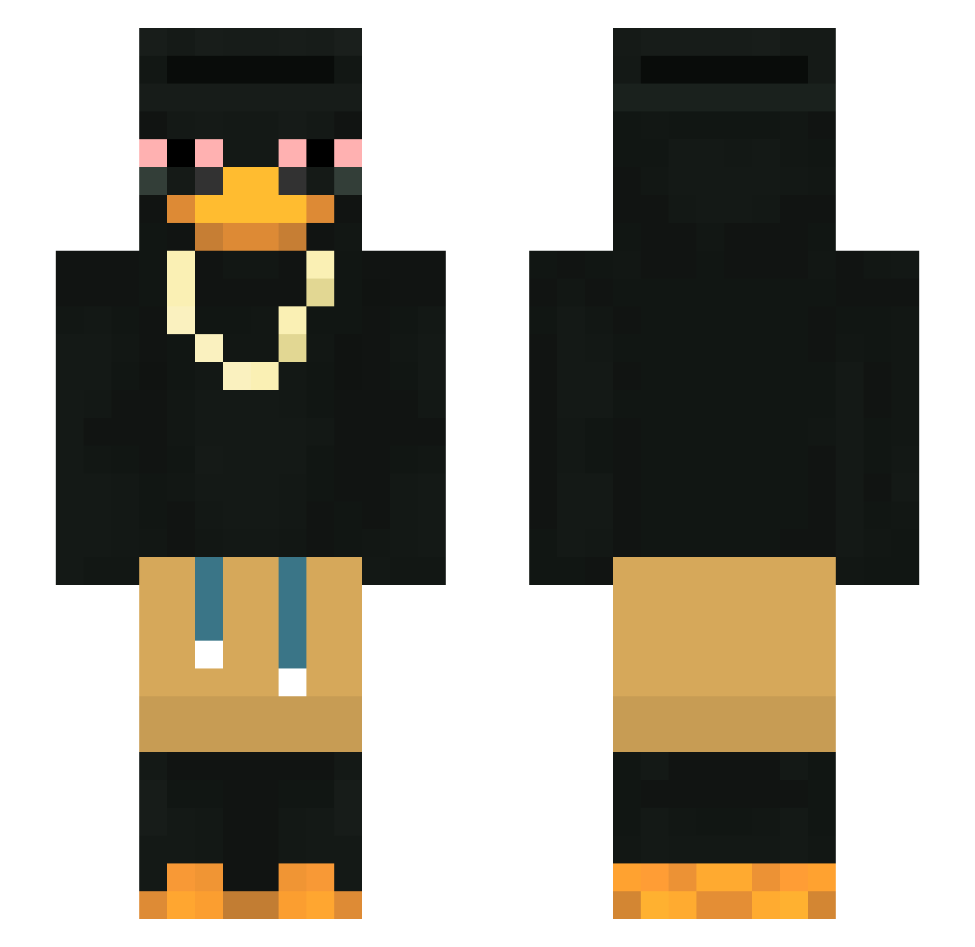 twentyninee Minecraft skin, front and back view
