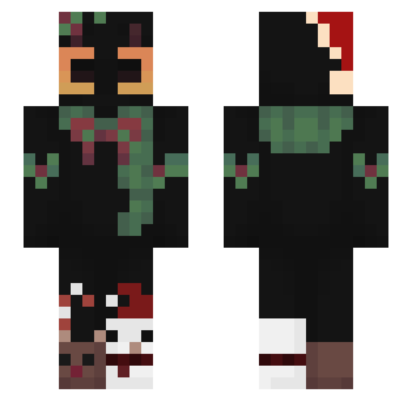 Natakiki Minecraft skin, front and back view