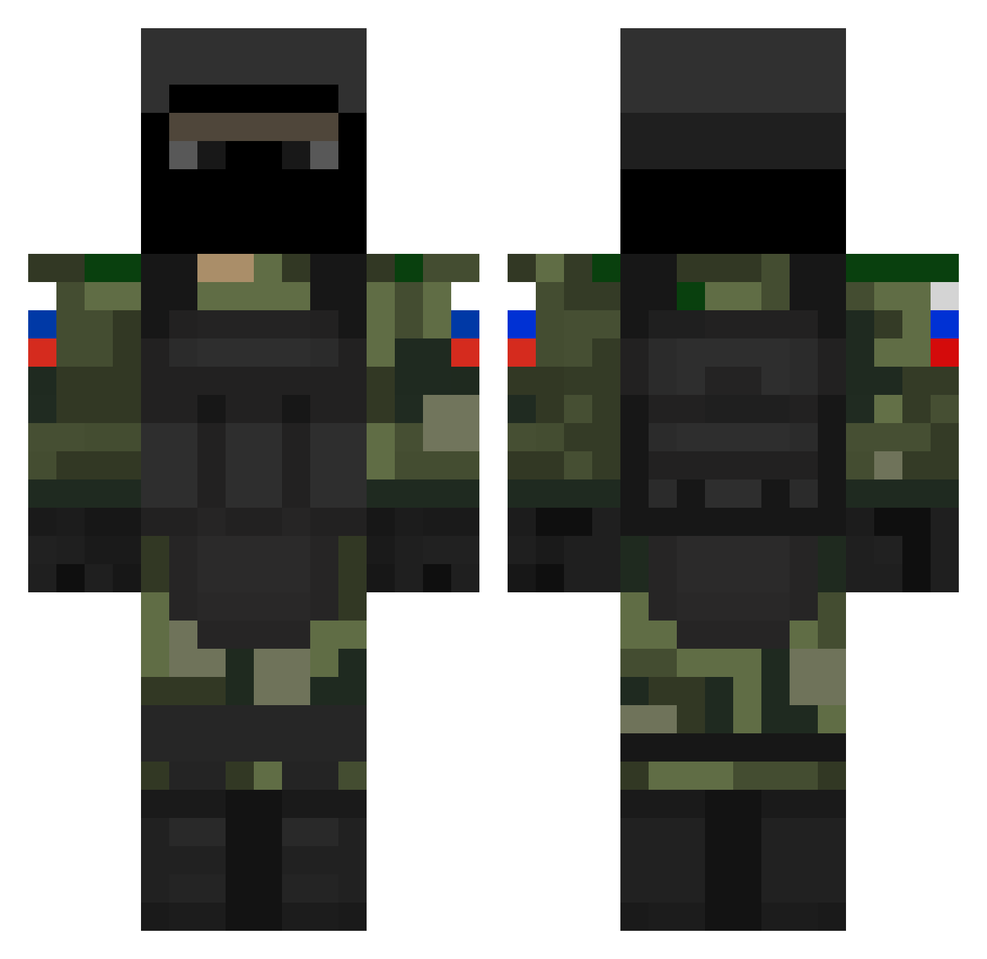 Withdime117 Minecraft skin, front and back view