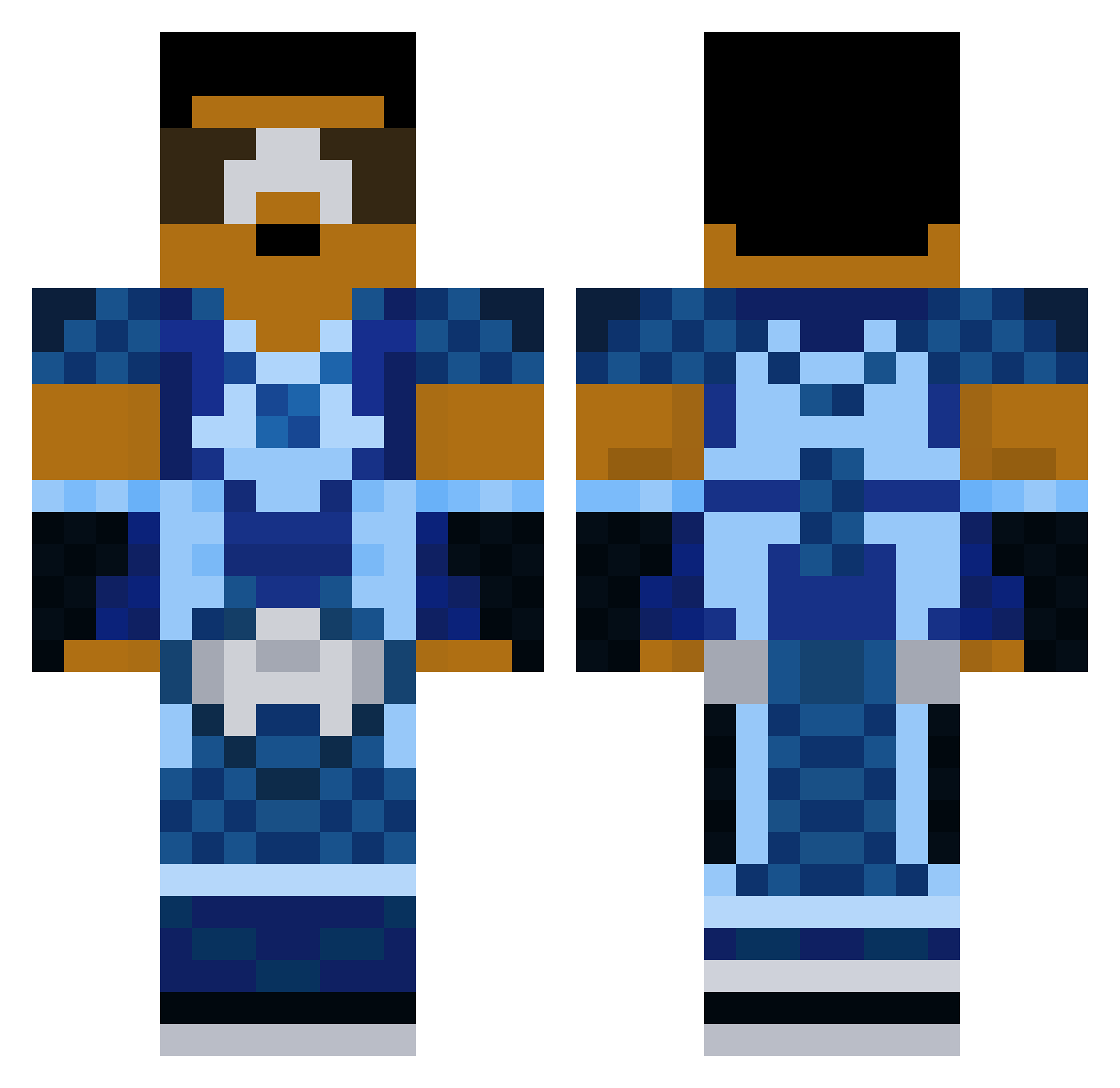 KMG6 Minecraft skin, front and back view